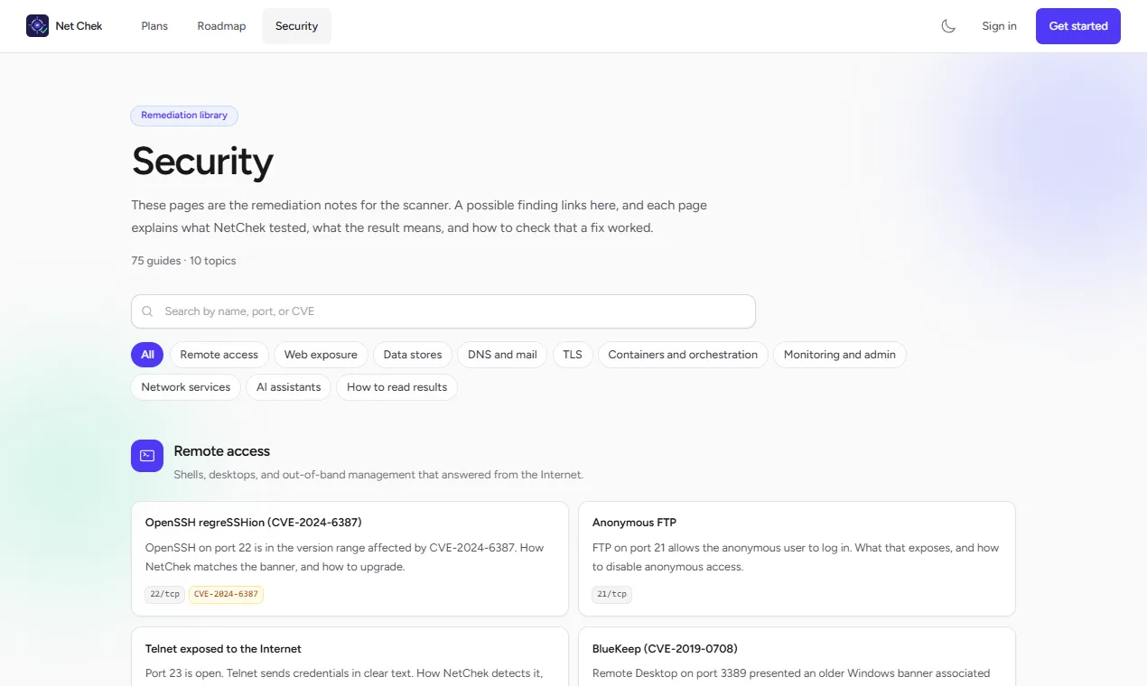 Net Chek screenshot 3: External IP Vulnerability Scanner