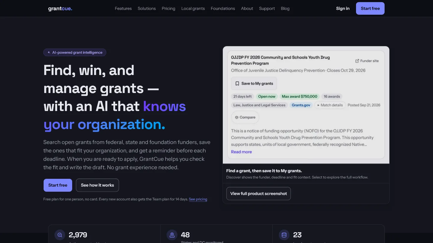 GrantCue screenshot 4: Grant Management Software