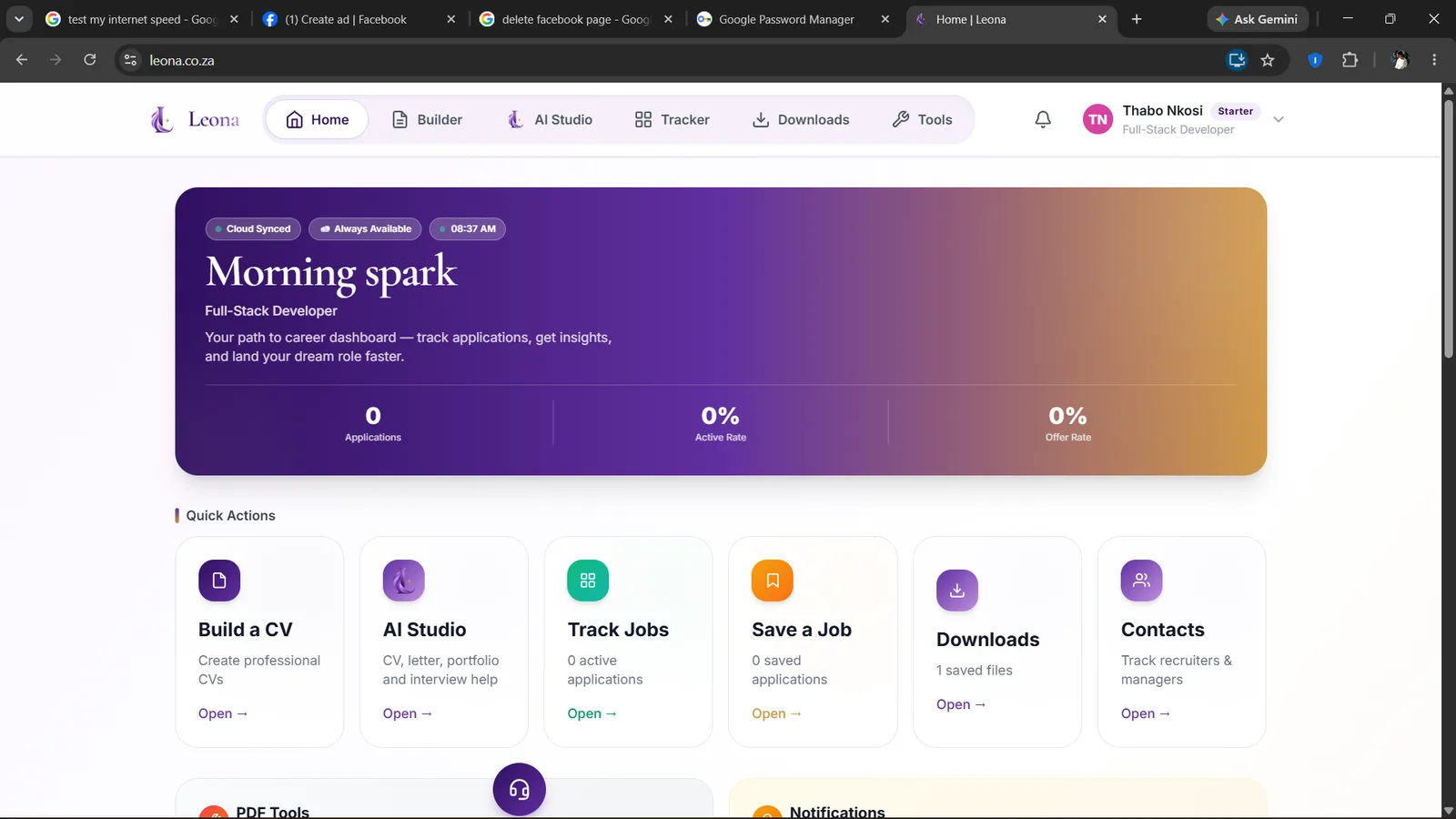 Leona screenshot 2: AI Resume Builder and Job Tracker