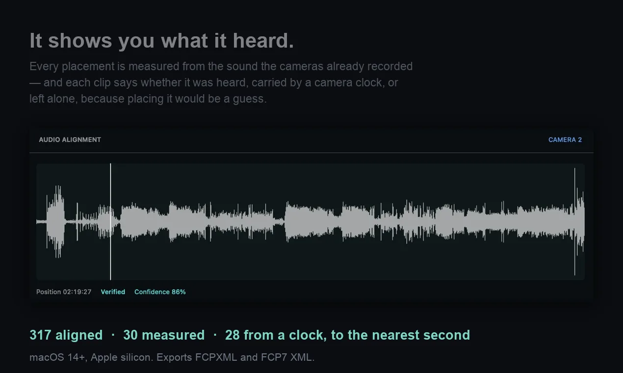 Synfren screenshot 3: Multicam Audio Sync for Mac