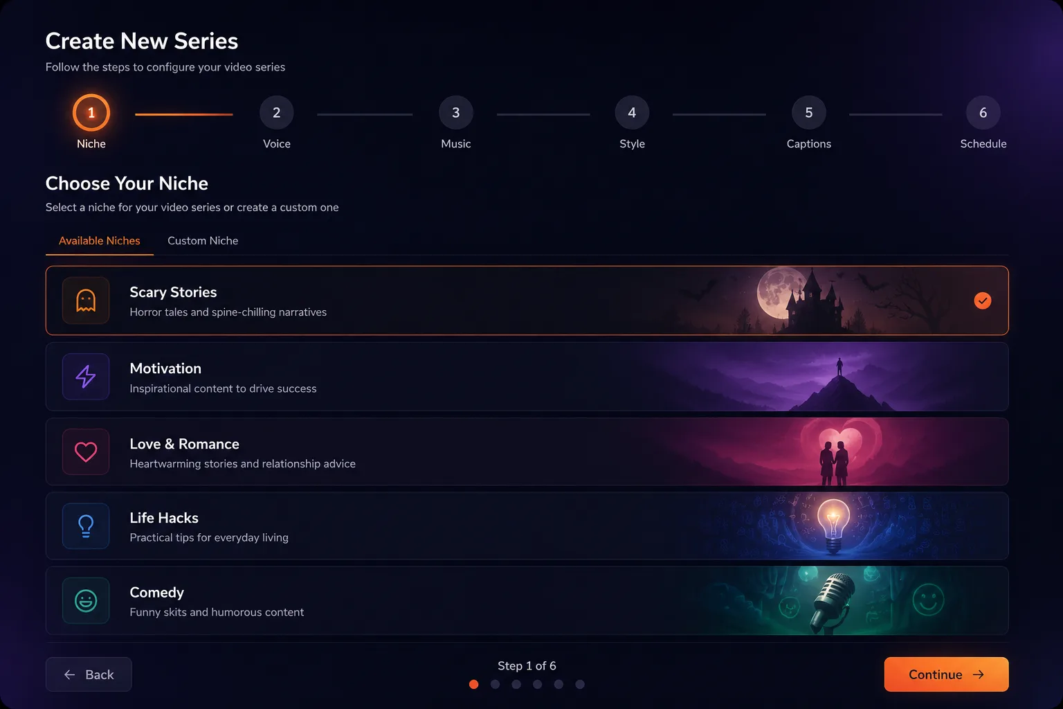 VidCadence screenshot 1: AI Faceless Video Generator