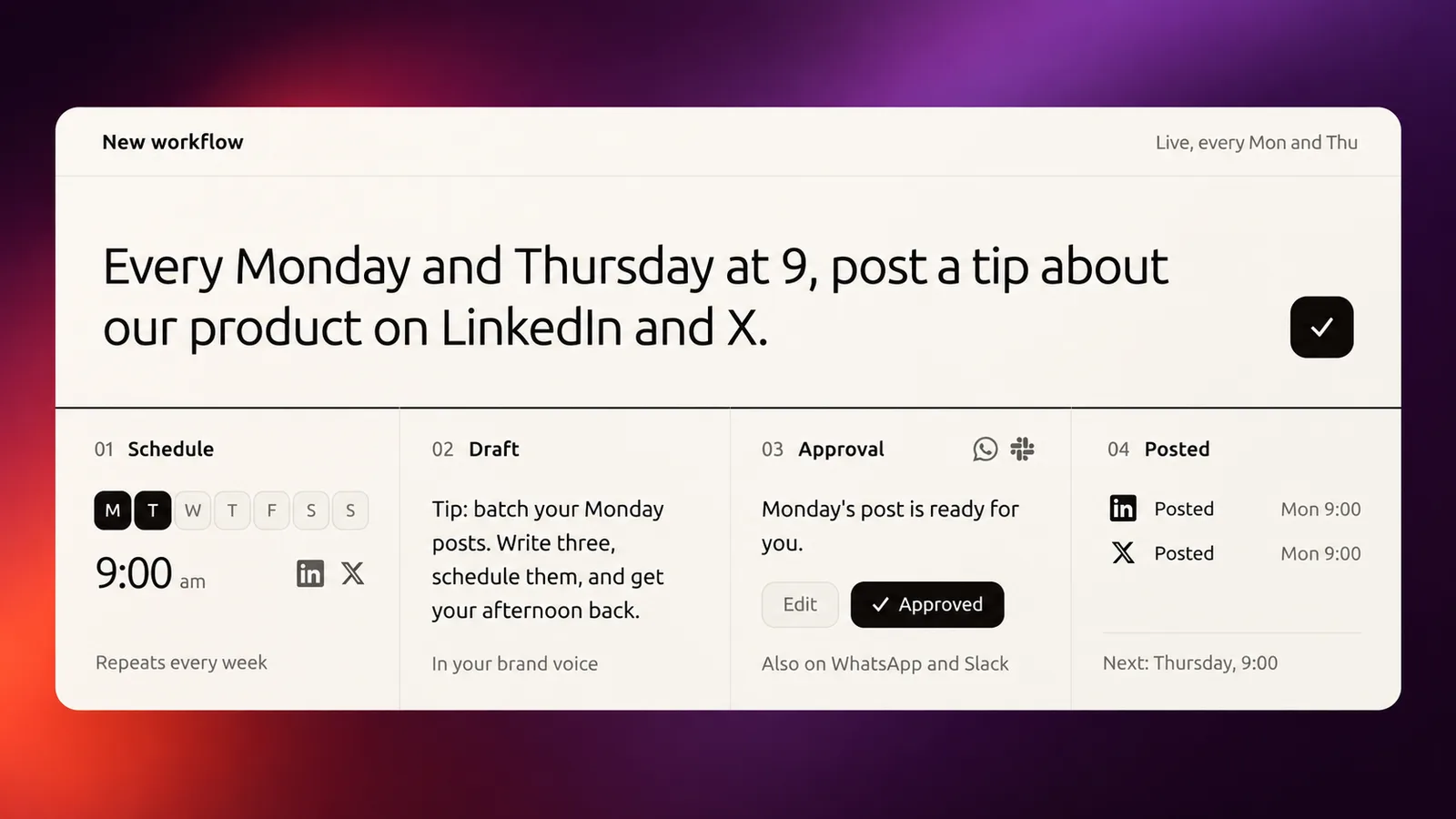overads screenshot 2: AI Marketing Agent for Small Teams