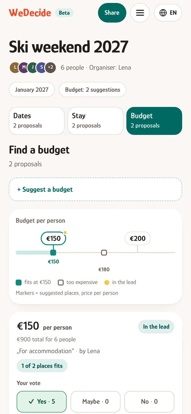 WeDecide screenshot 4: Group Trip Planning Tool