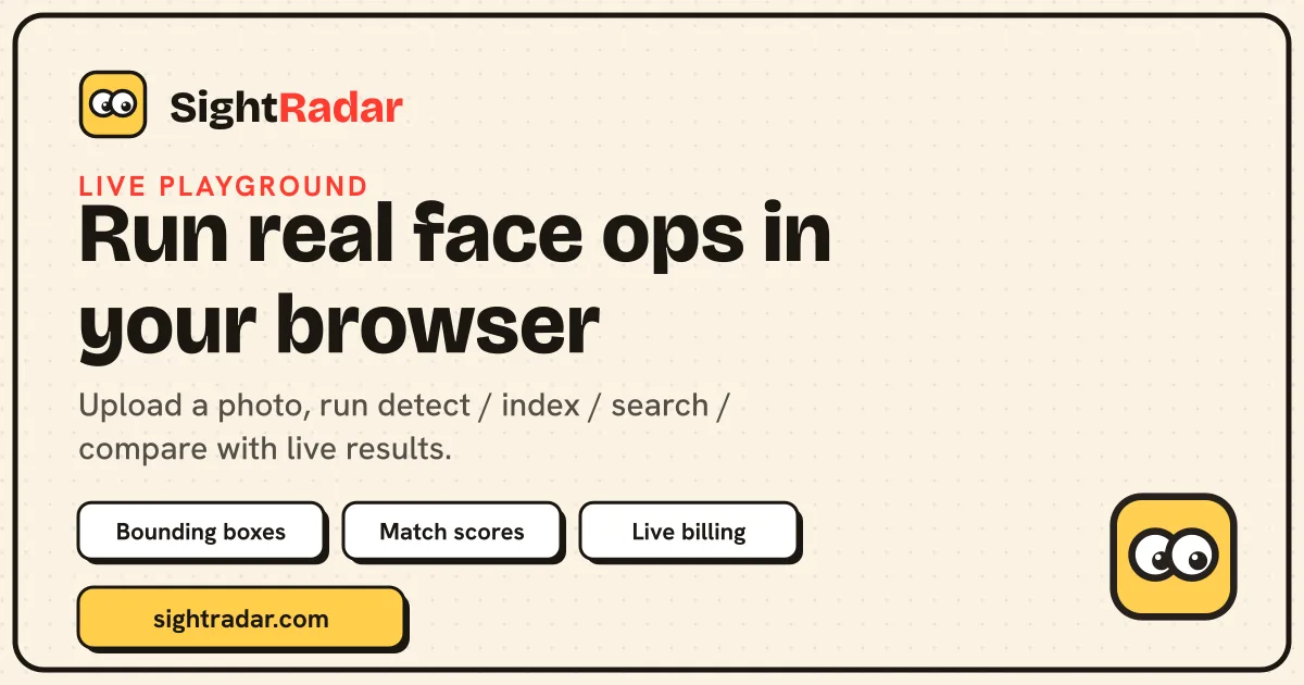 SightRadar screenshot 2: Face Recognition API