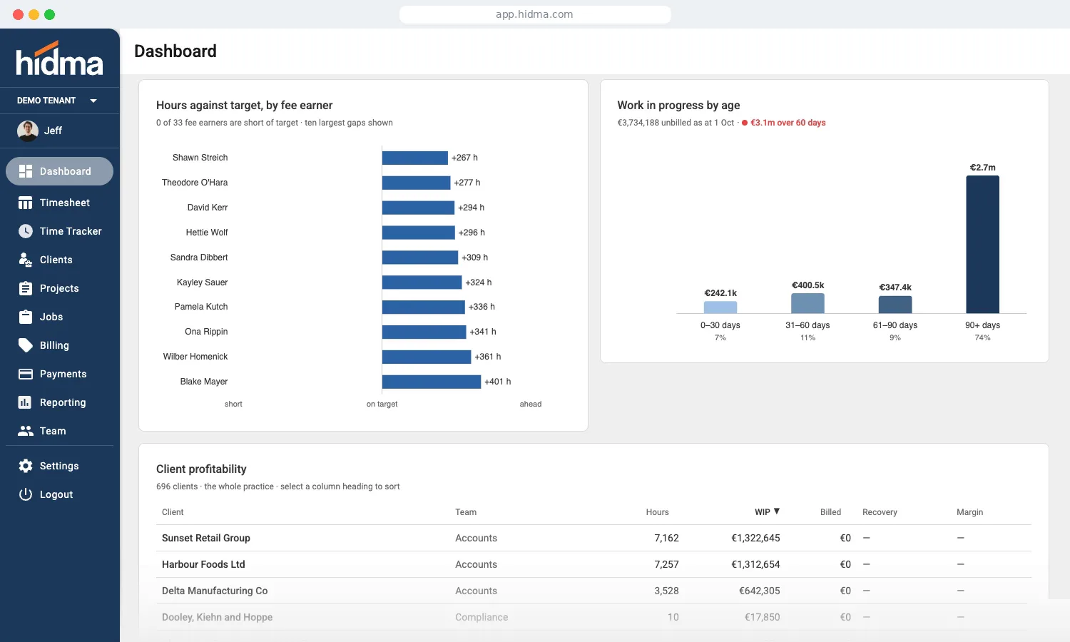 hidma screenshot 2: Time Tracking Software for Accounting Firms