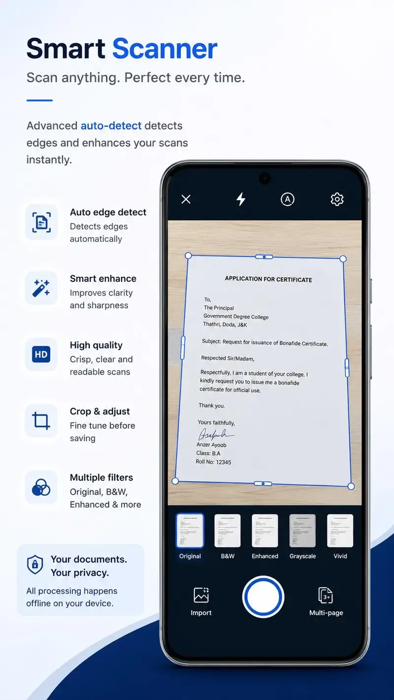 ScanPatra screenshot 3: Offline Document Scanning App
