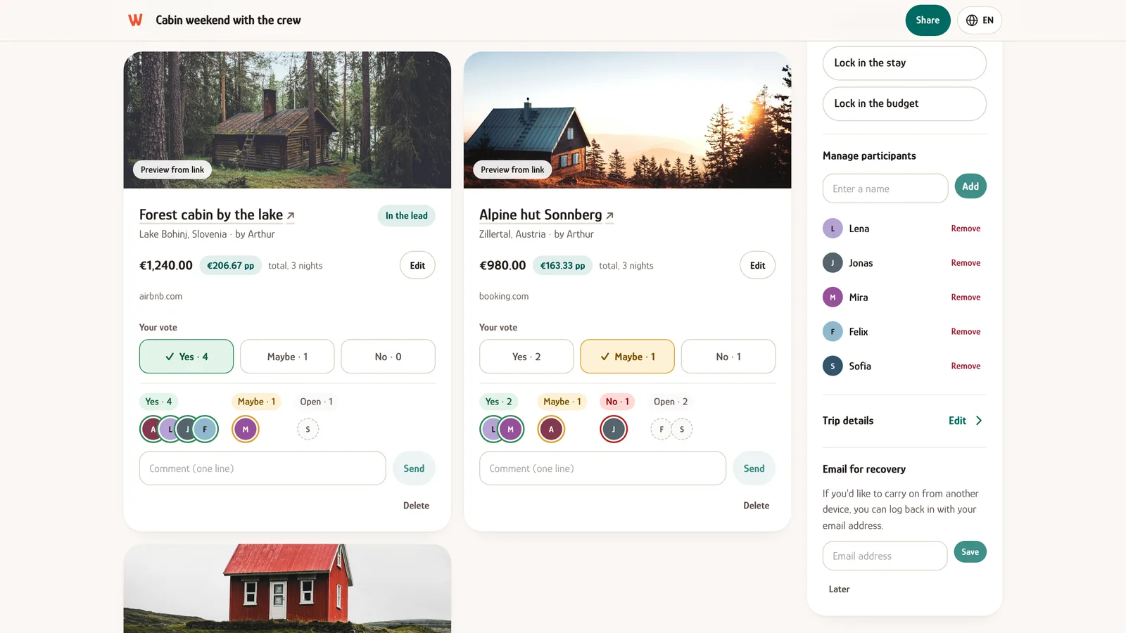 WeDecide screenshot 2: Group Trip Planning Tool