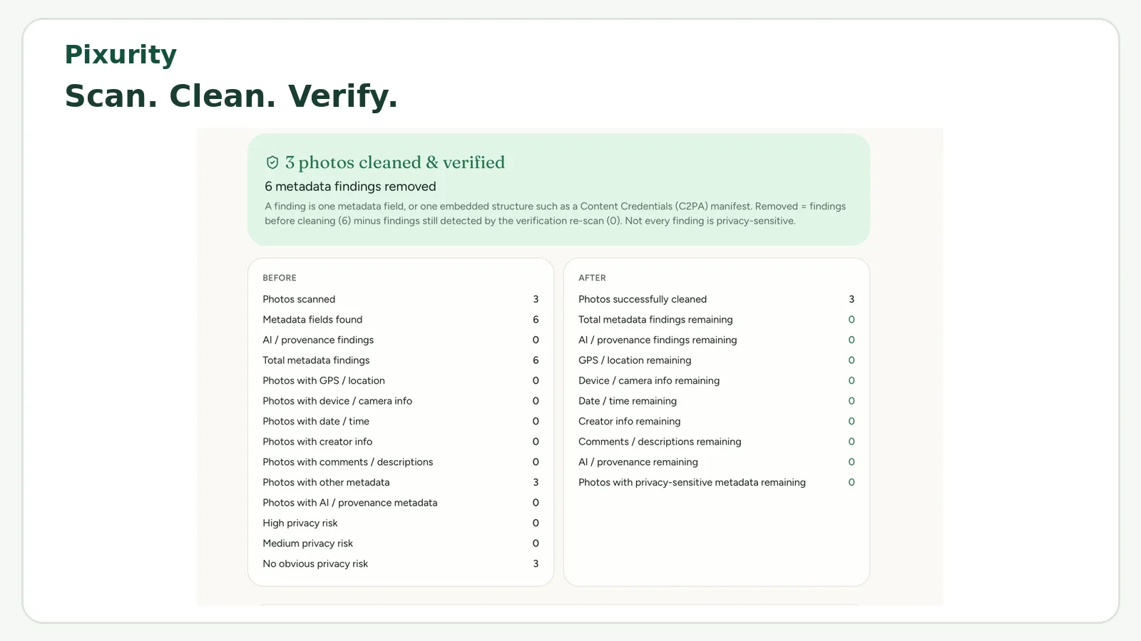 Pixurity screenshot 3: Online Metadata Remover for Photos and Files