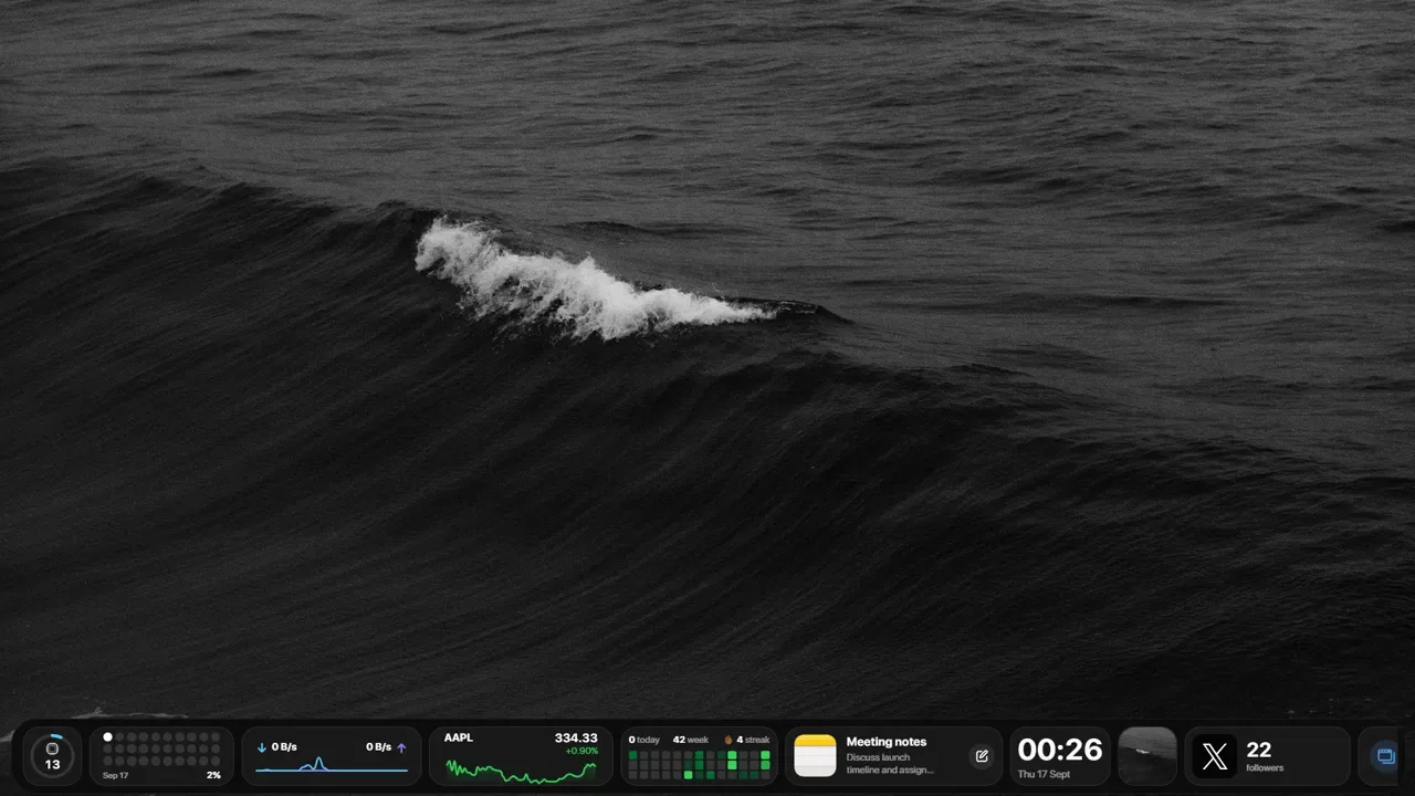 lumabar screenshot 4: Windows Taskbar Replacement with Widgets
