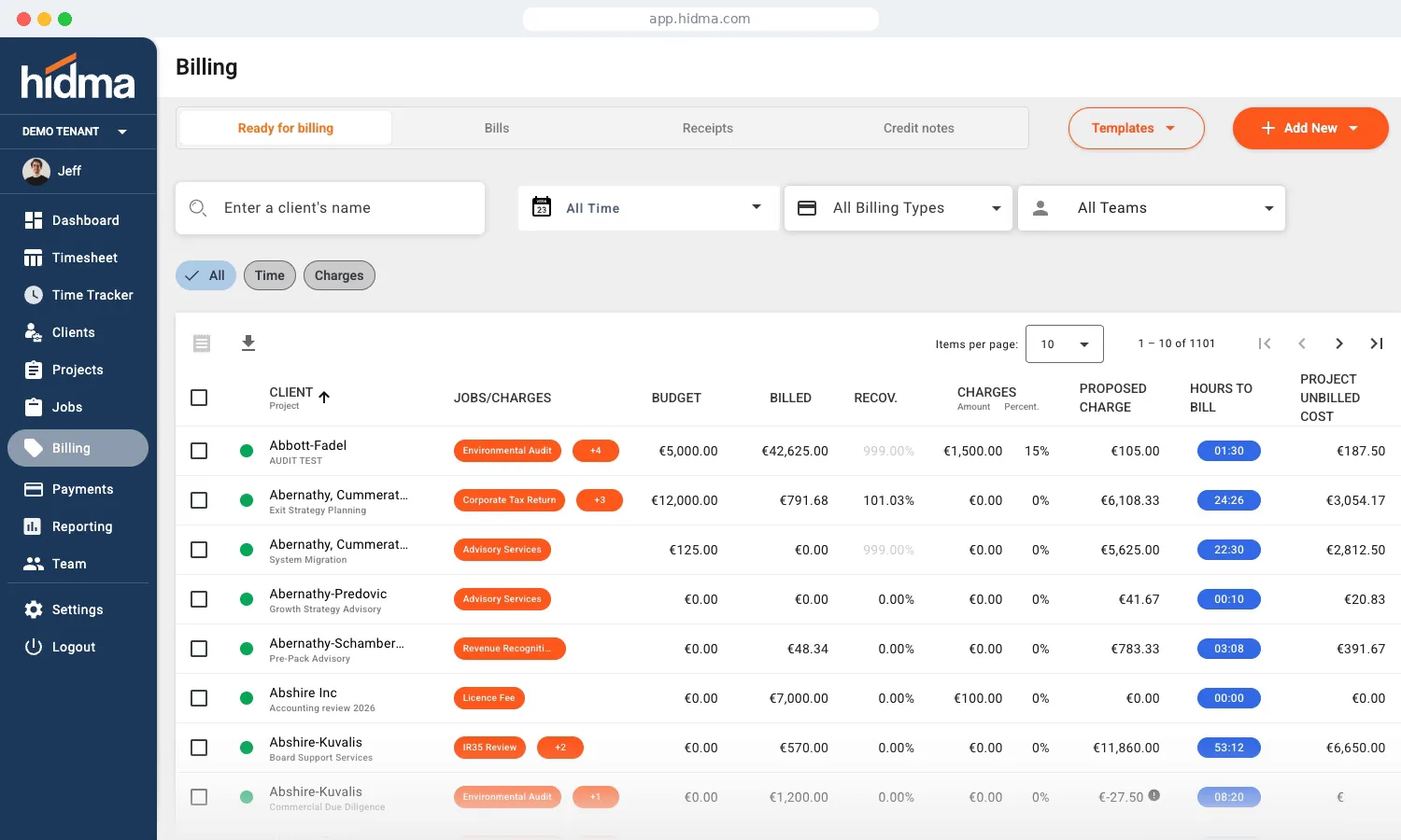 hidma screenshot 4: Time Tracking Software for Accounting Firms