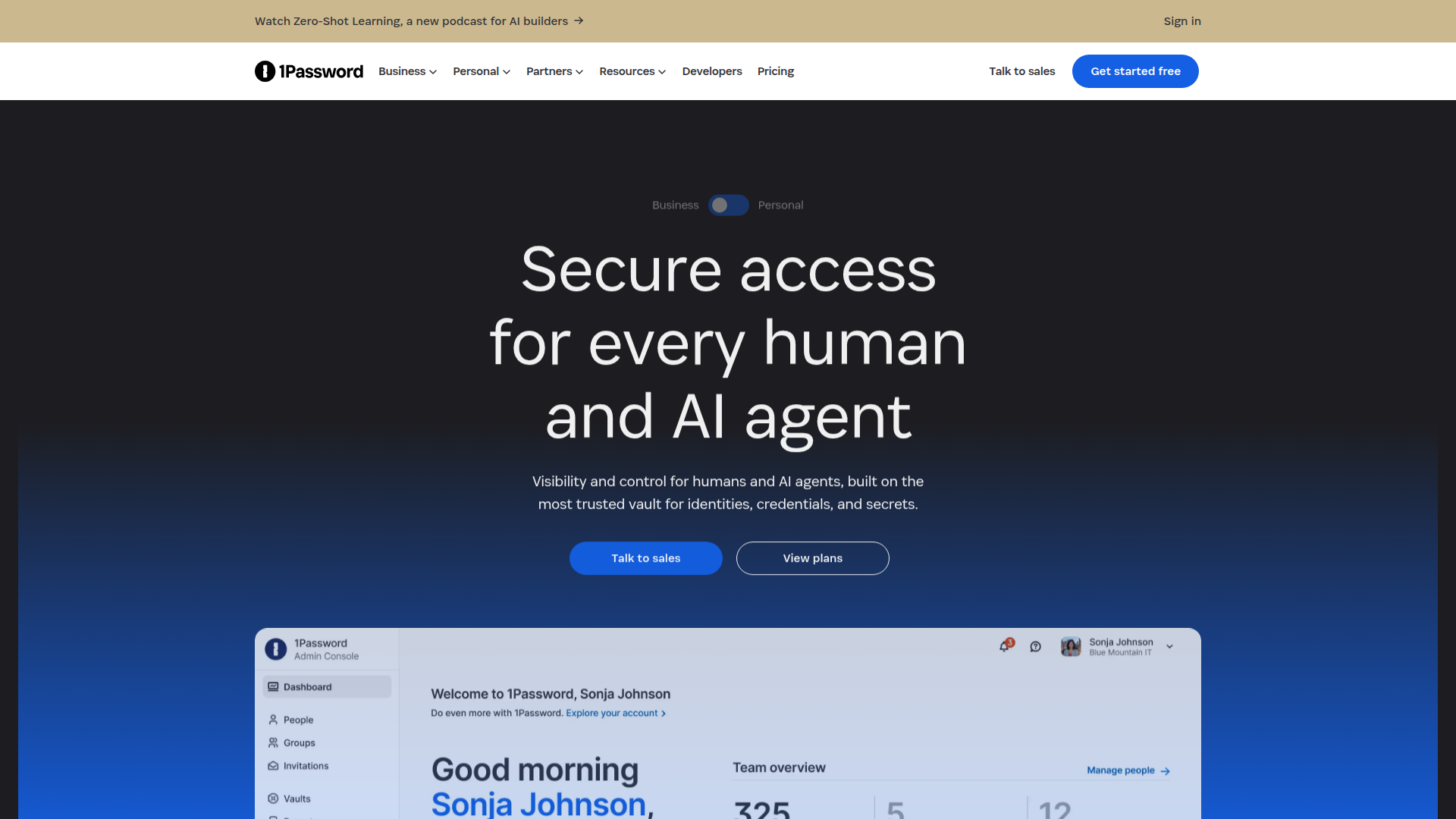1Password homepage