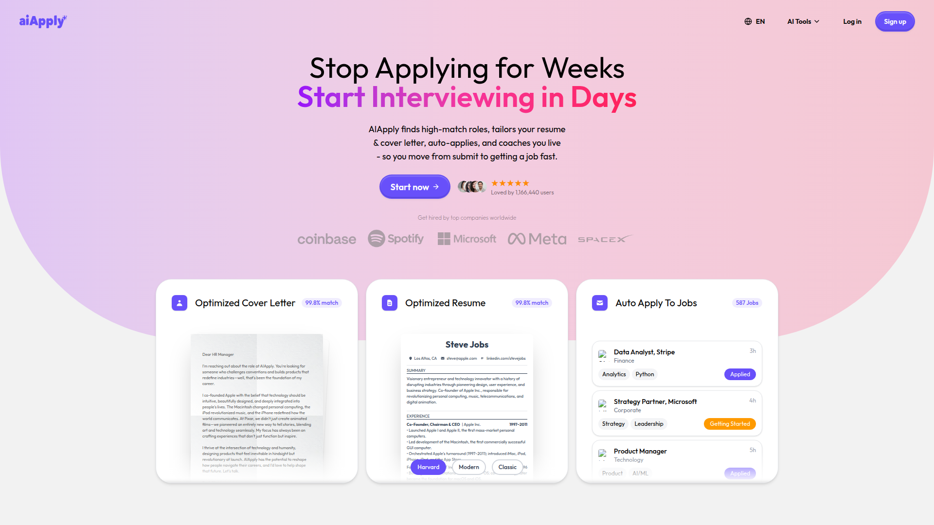 AIApply homepage