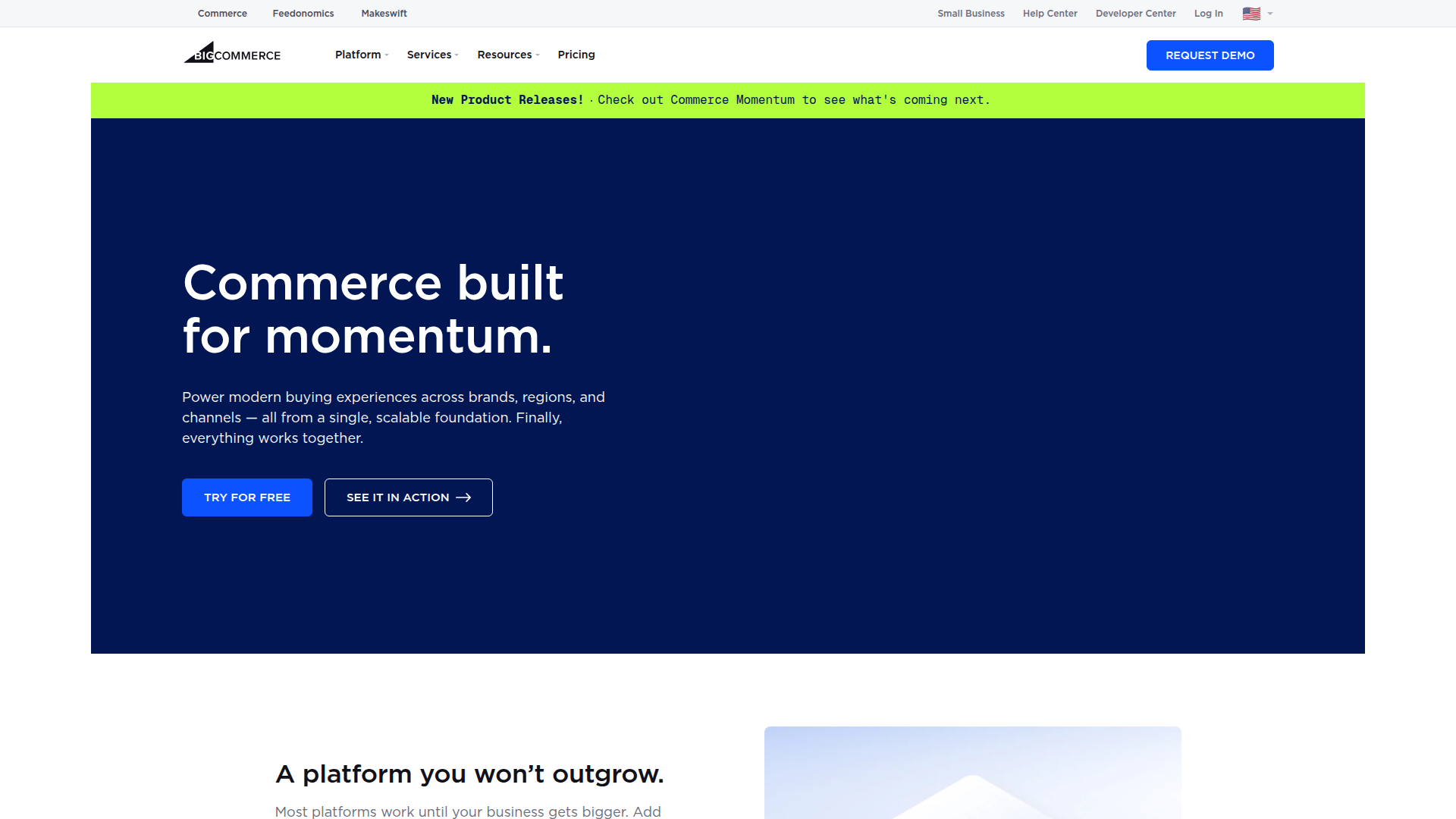 BigCommerce homepage