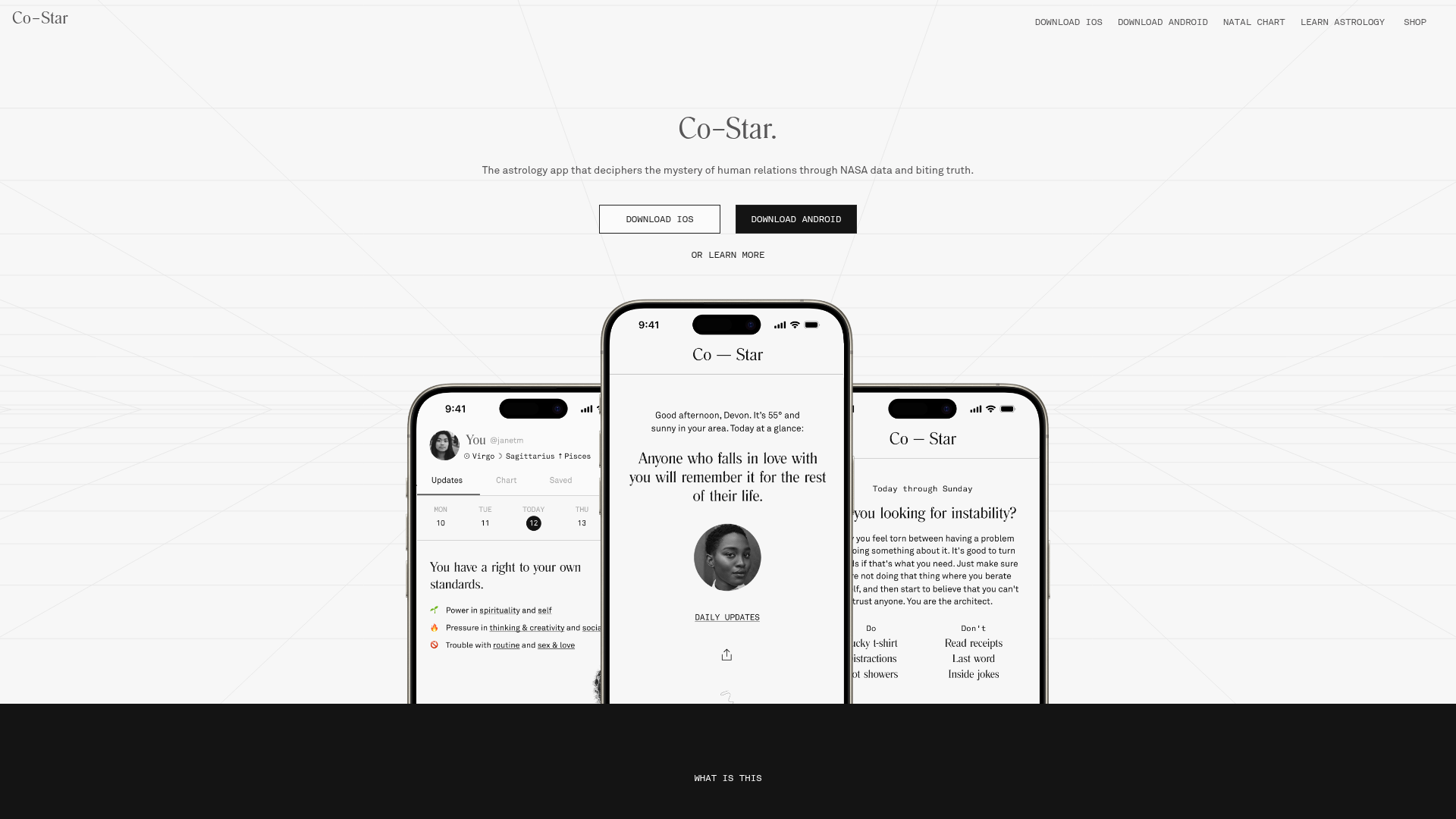 Co–Star homepage