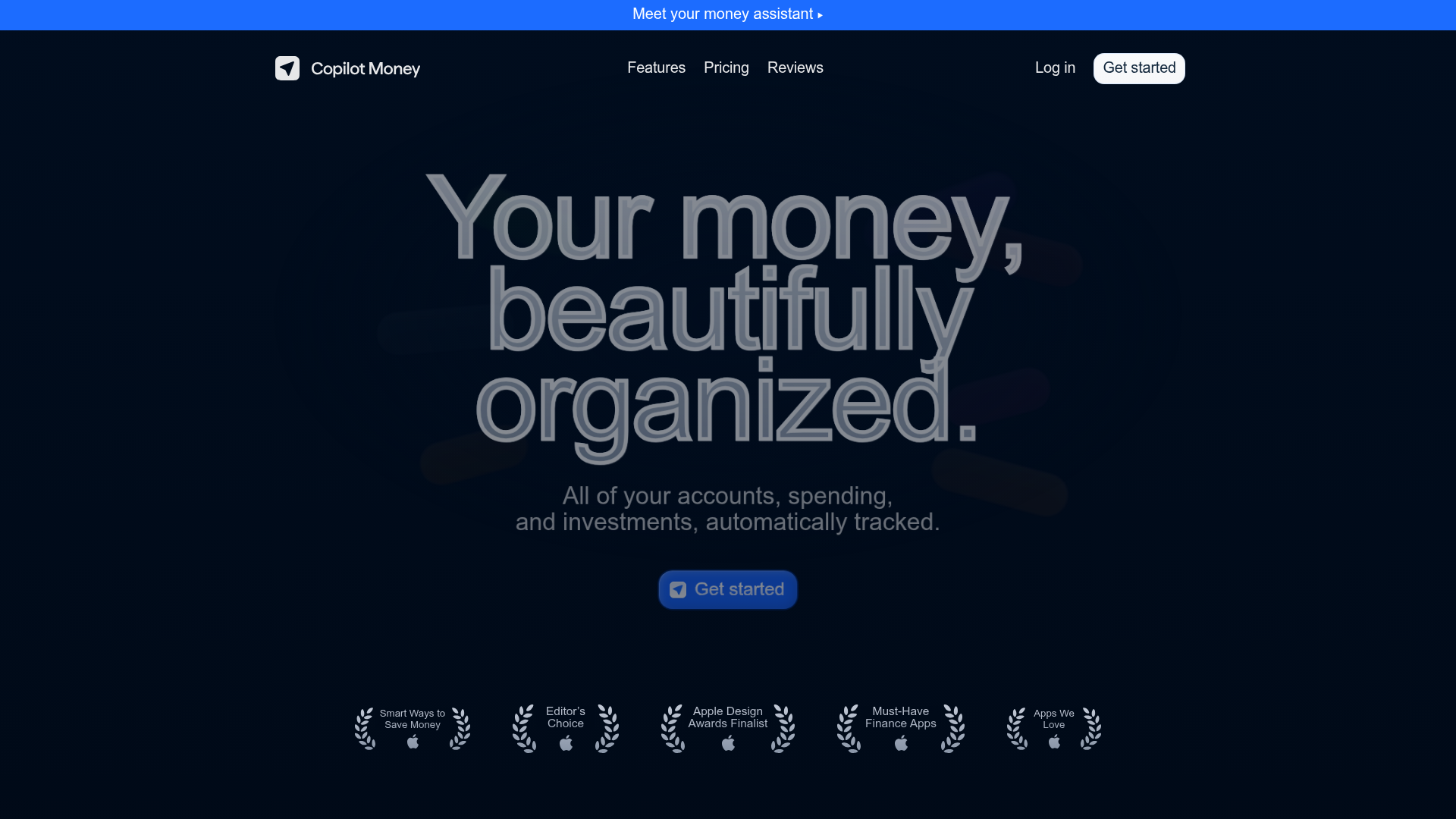 Copilot Money homepage