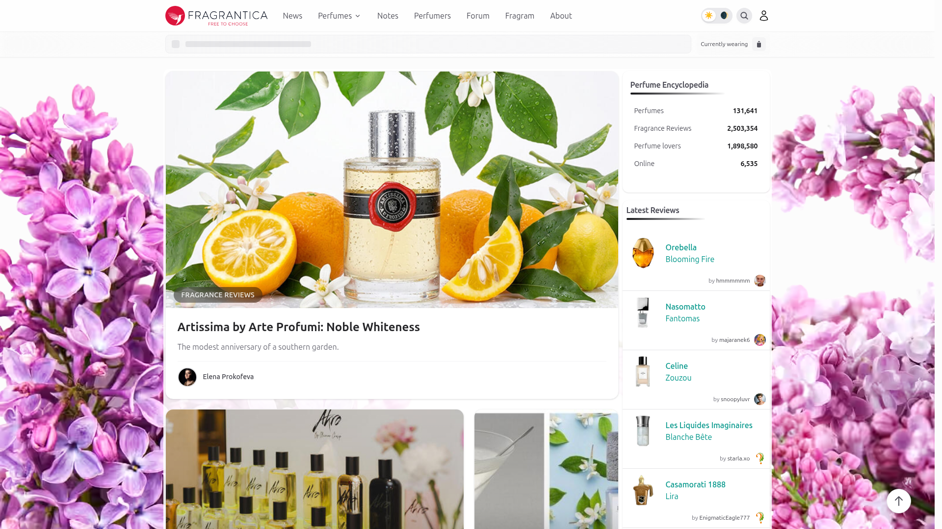 Fragrantica homepage