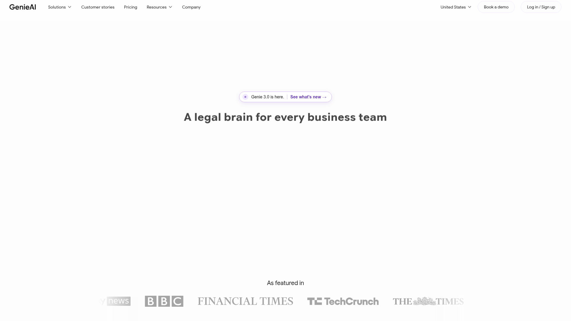 Genie AI homepage
