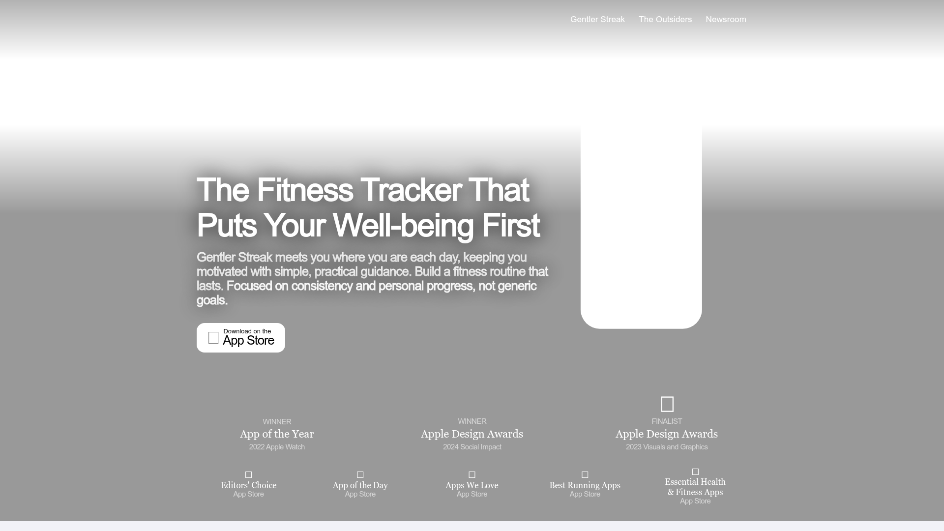 Gentler Streak homepage