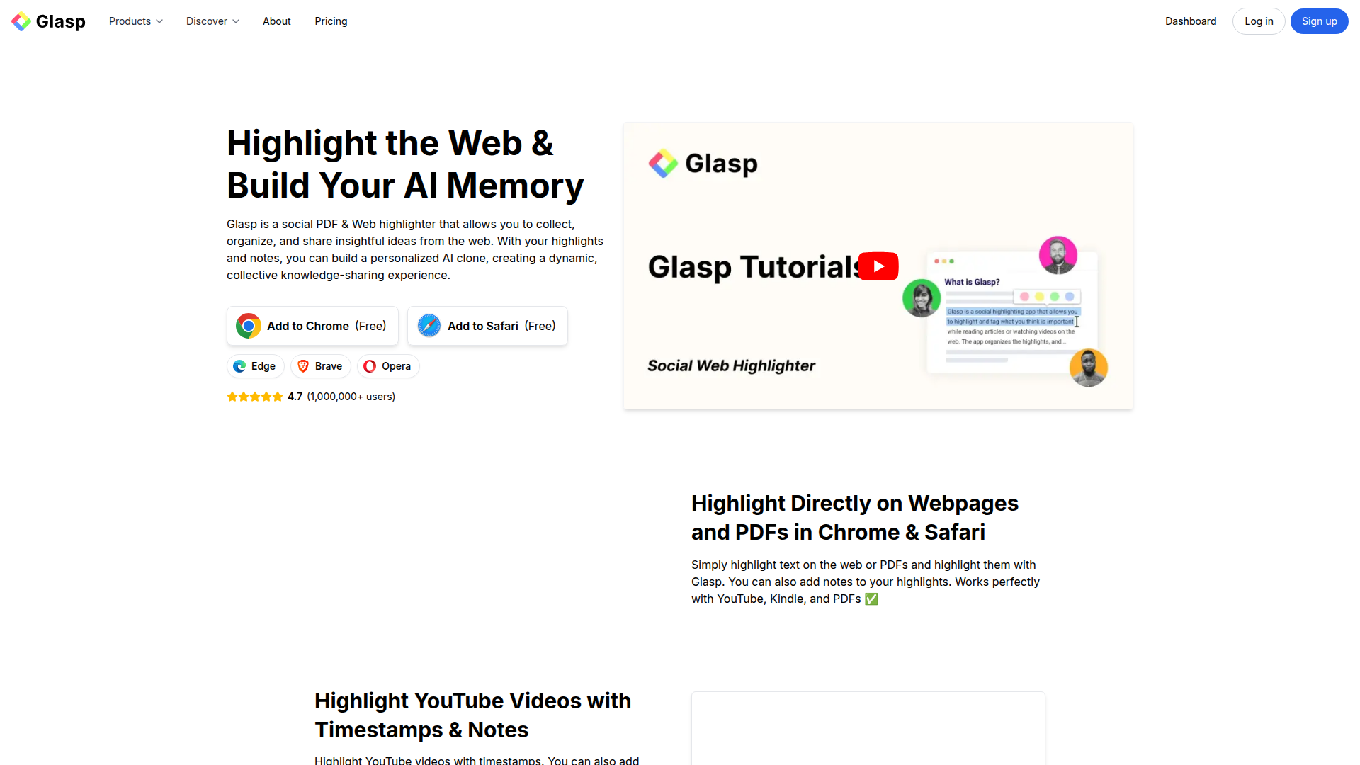 Glasp homepage