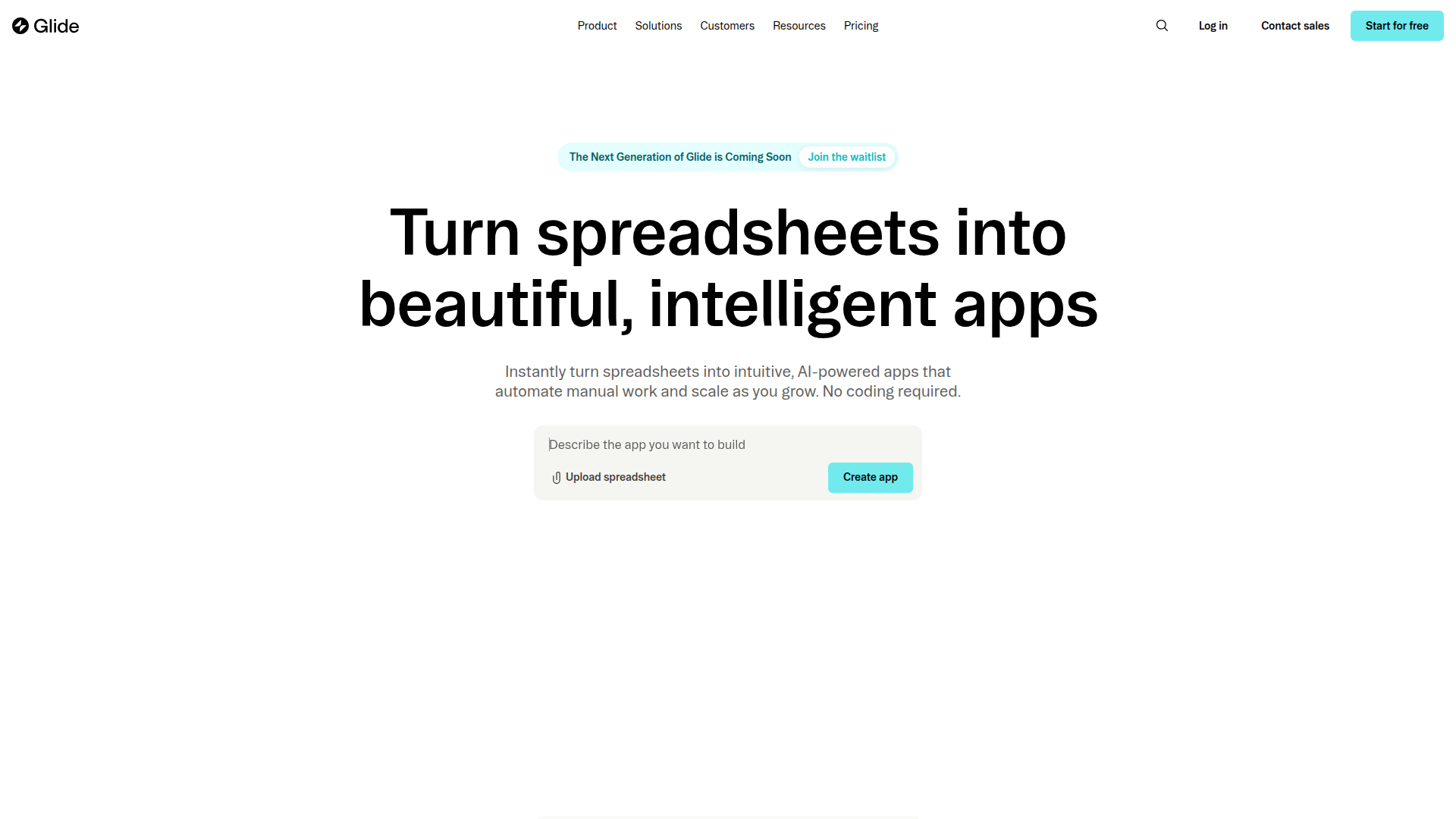 Glide homepage