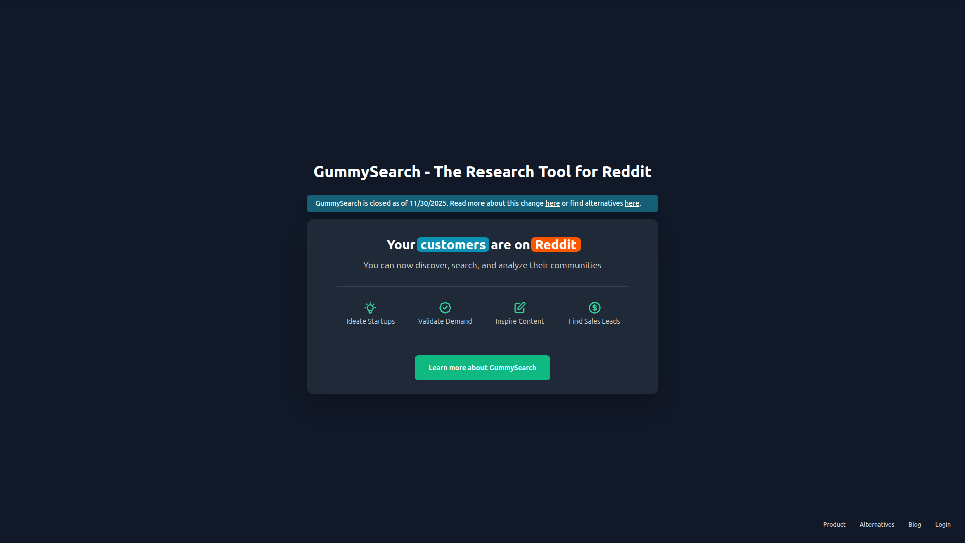 GummySearch homepage
