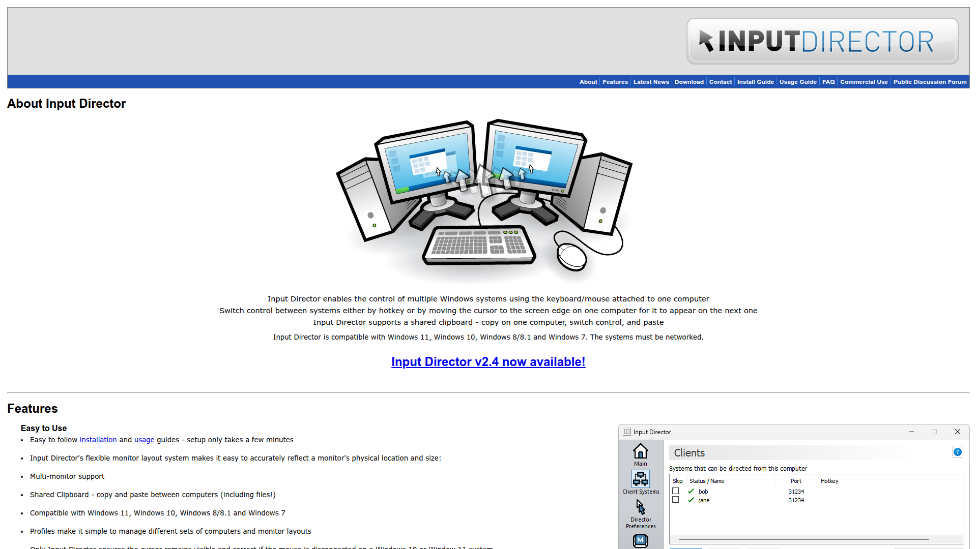 Input Director homepage