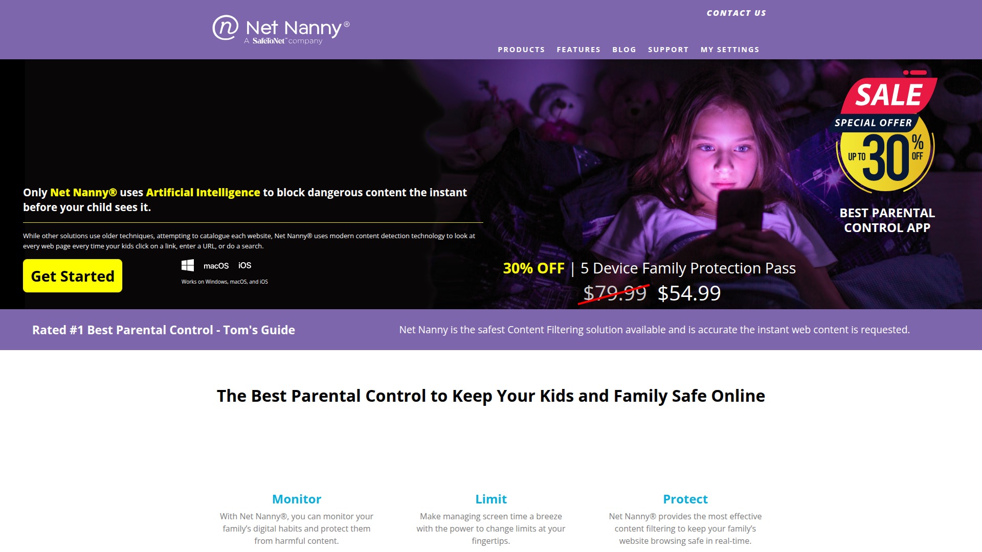 Net Nanny homepage