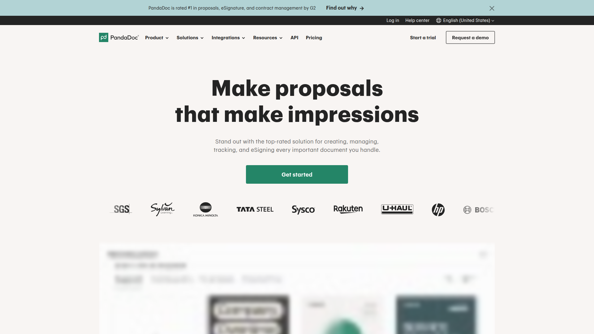 PandaDoc homepage