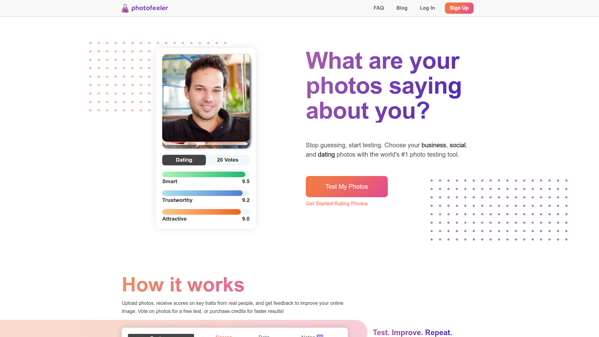 Photofeeler homepage