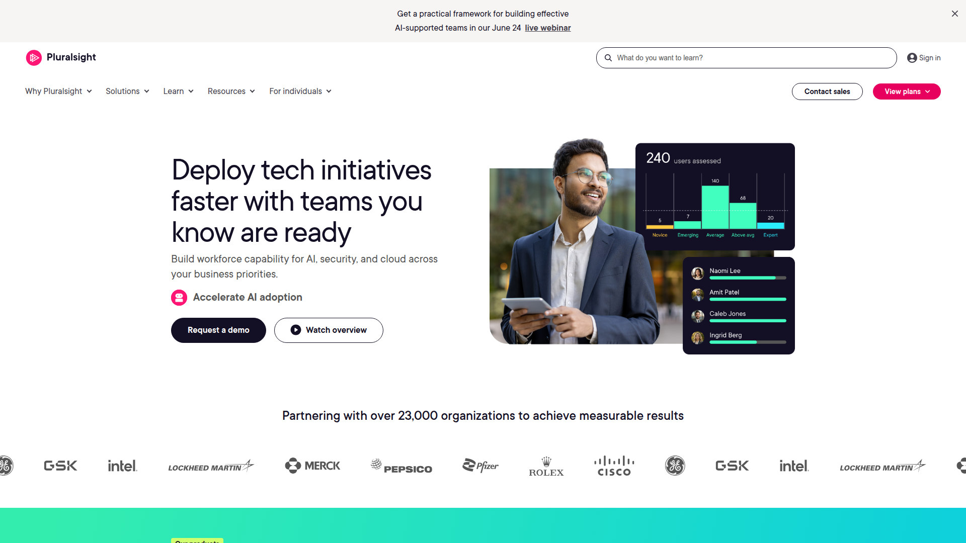 Pluralsight homepage