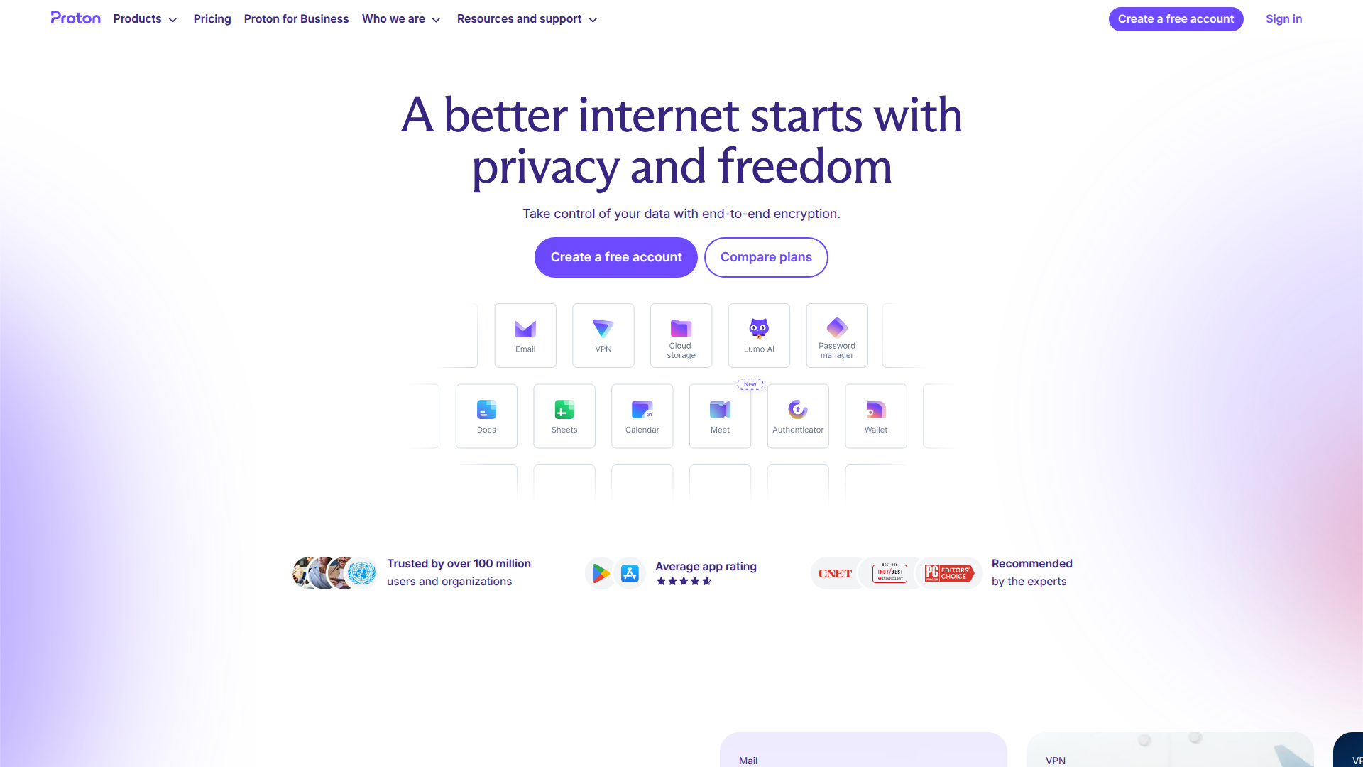 Proton Pass homepage