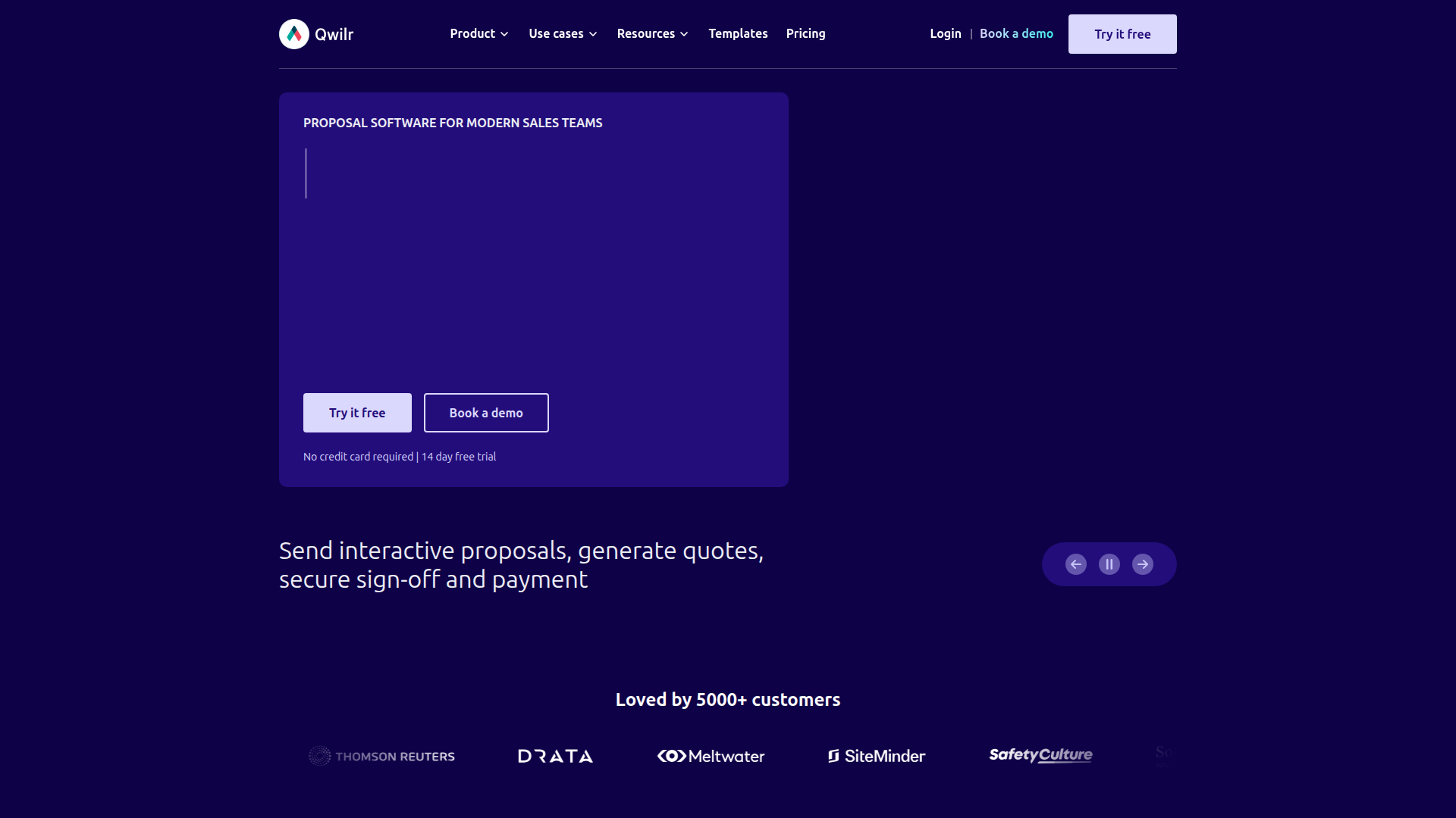 Qwilr homepage