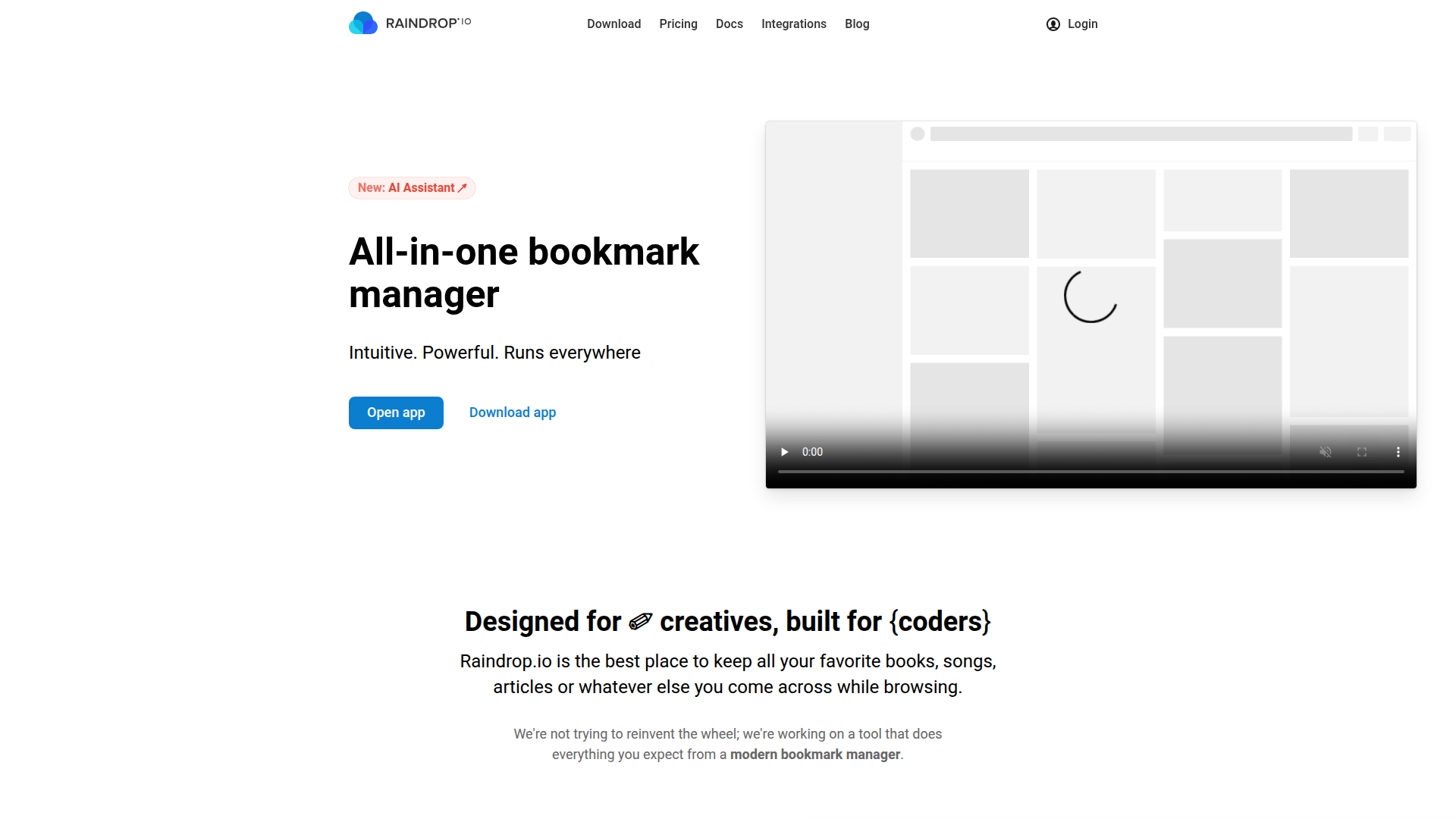 Raindrop homepage