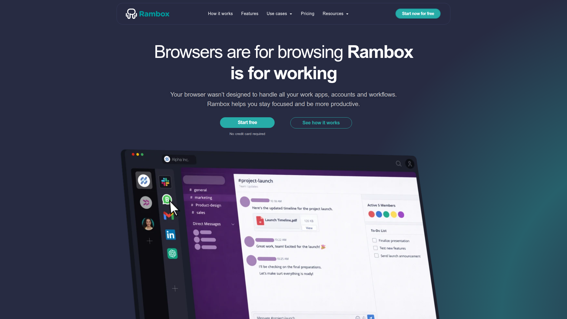 Rambox homepage