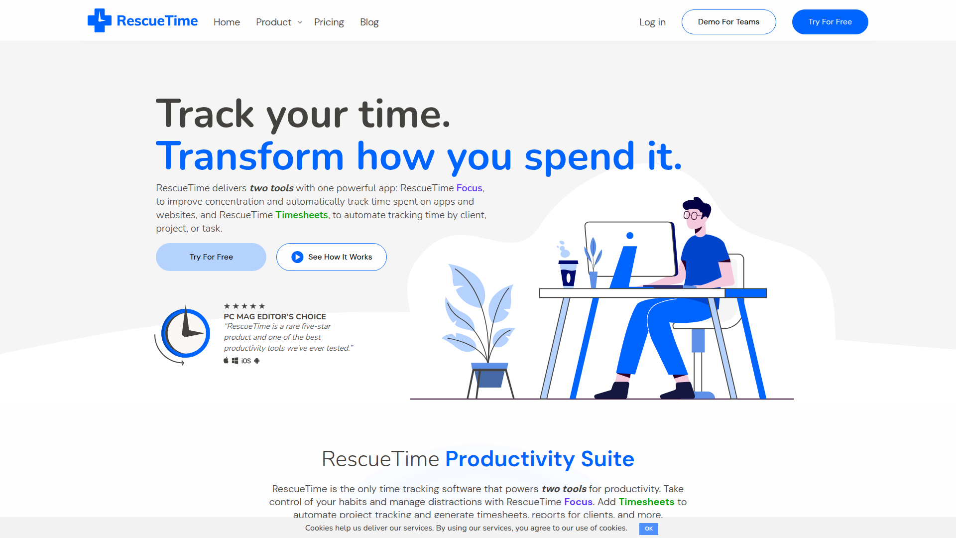 RescueTime homepage