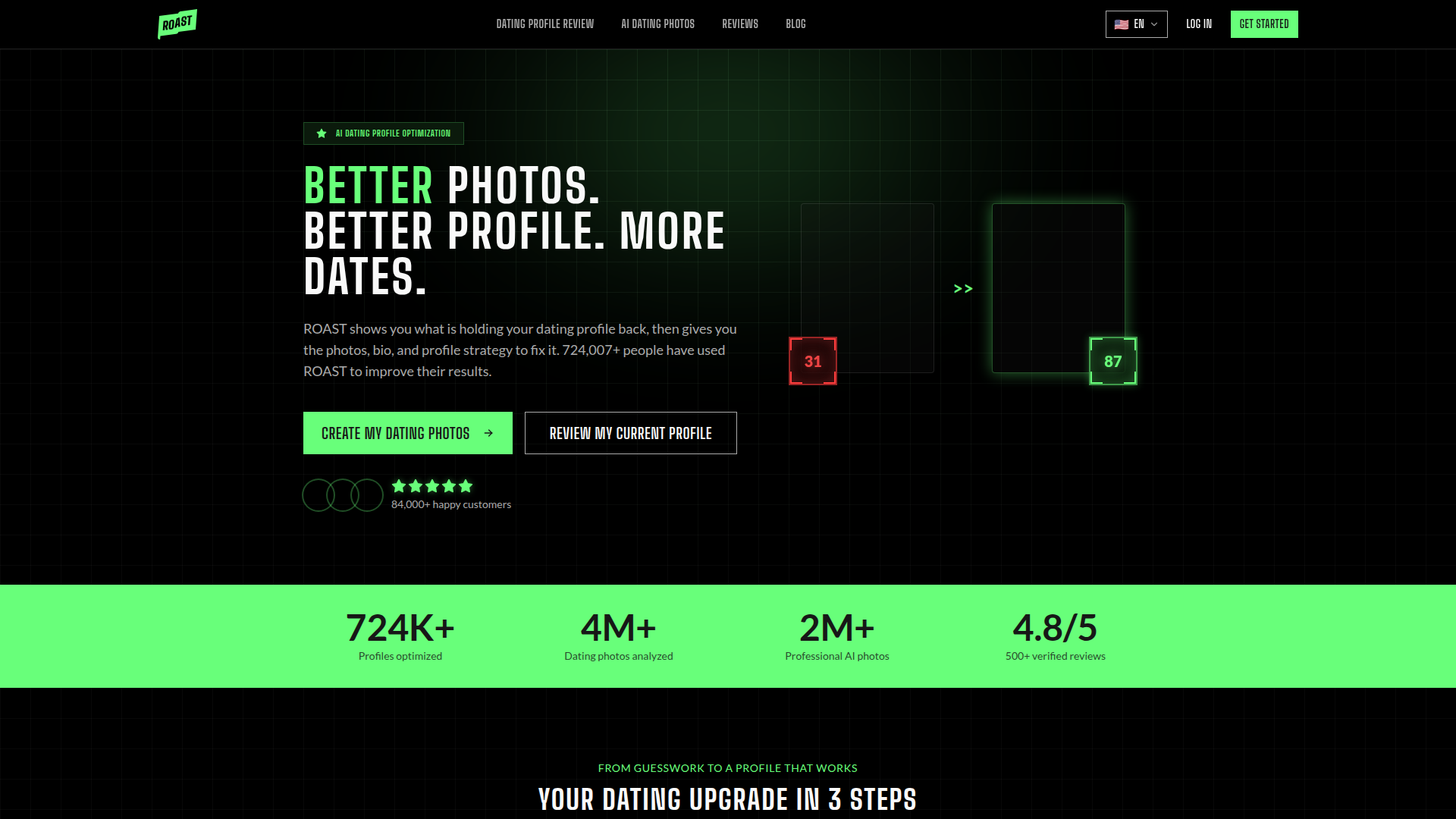 Roast homepage