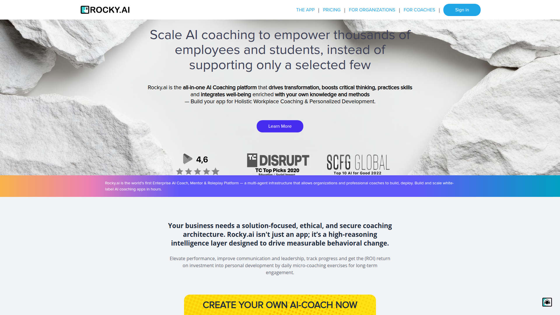 Rocky.ai homepage