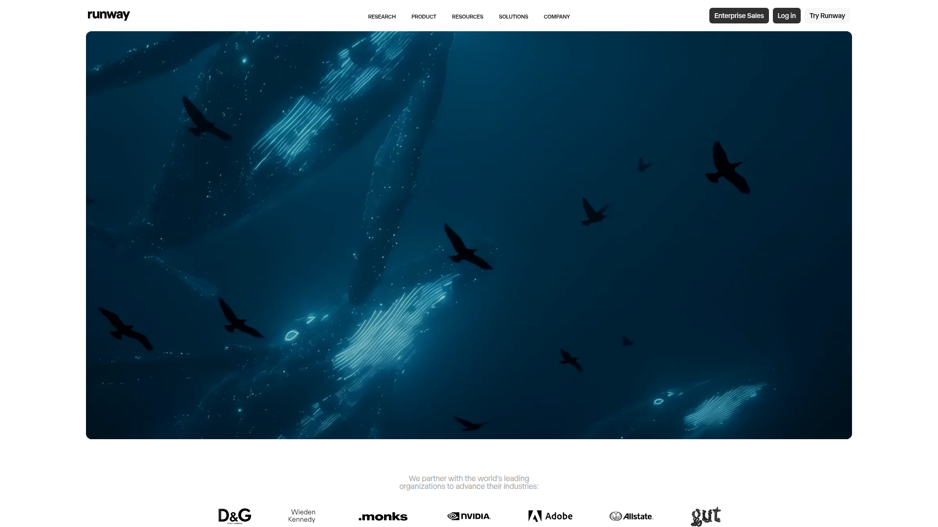Runway homepage