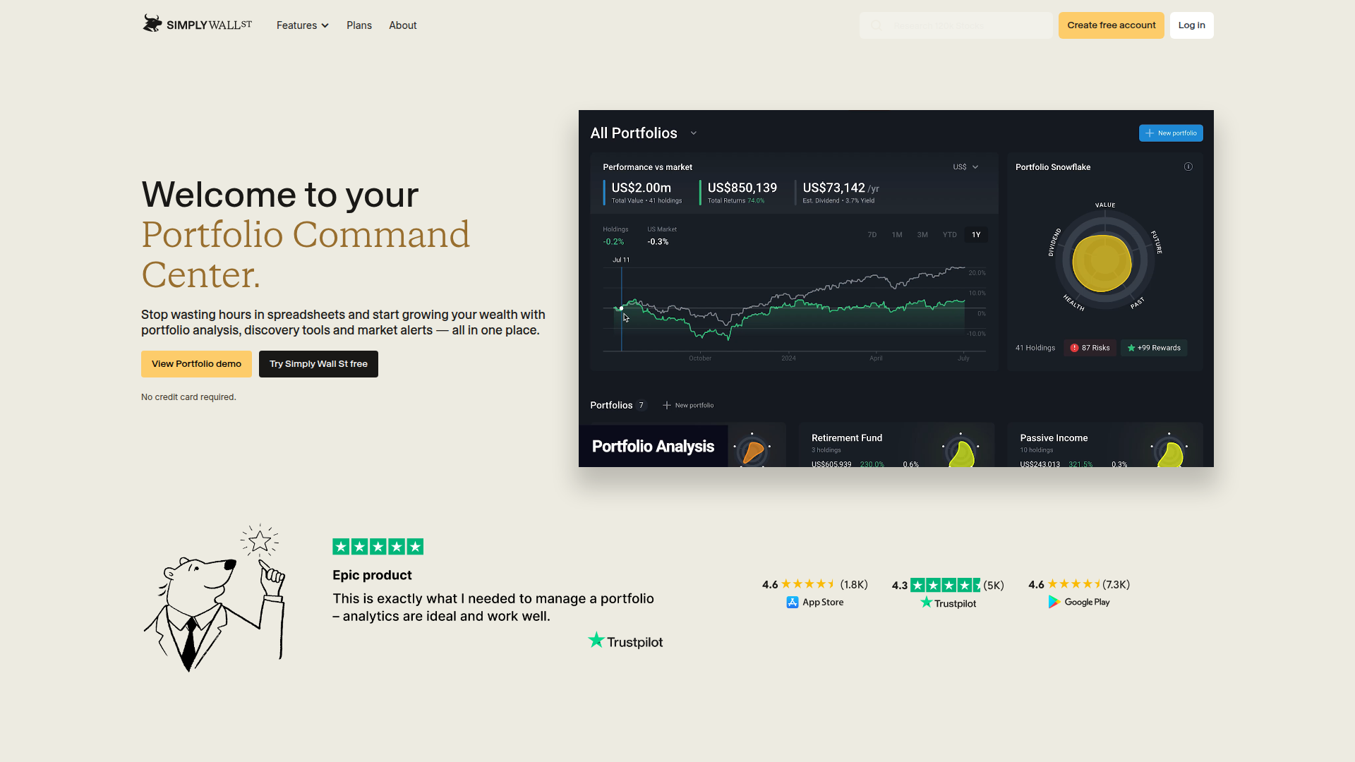 Simply Wall St homepage
