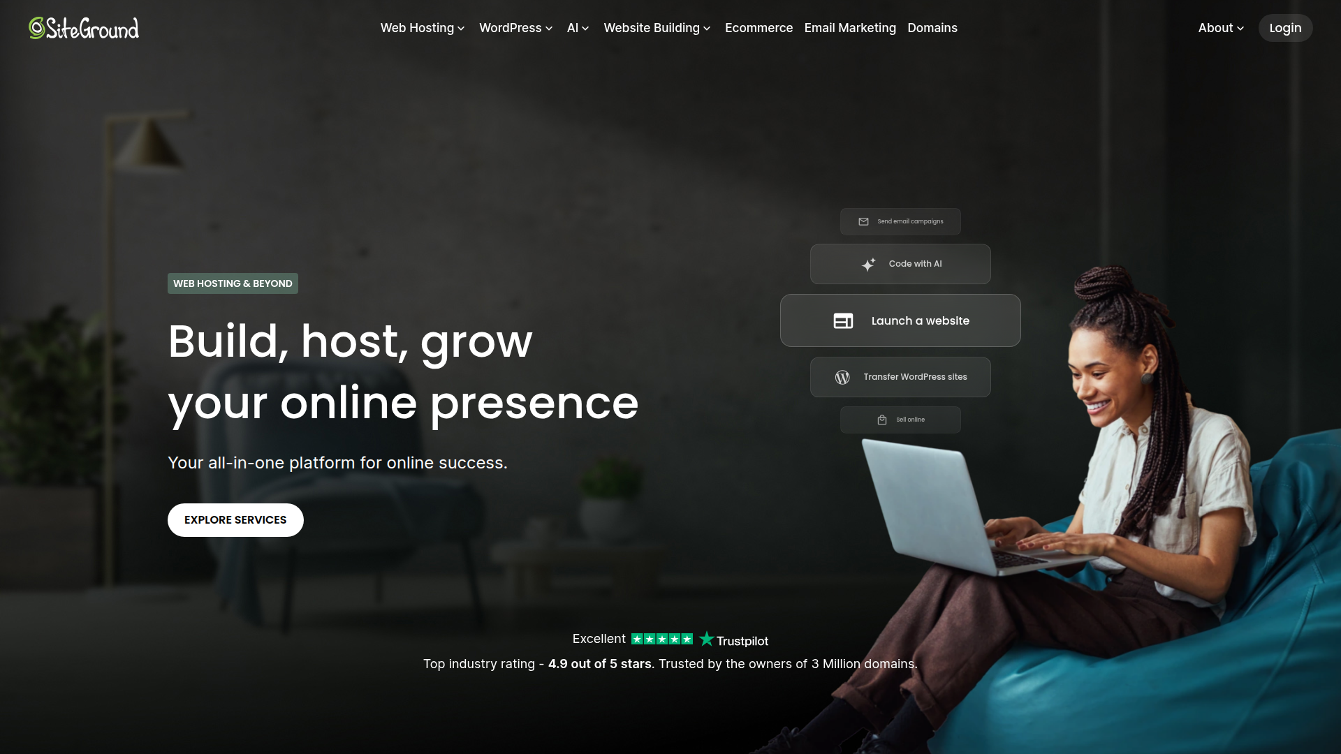 SiteGround homepage