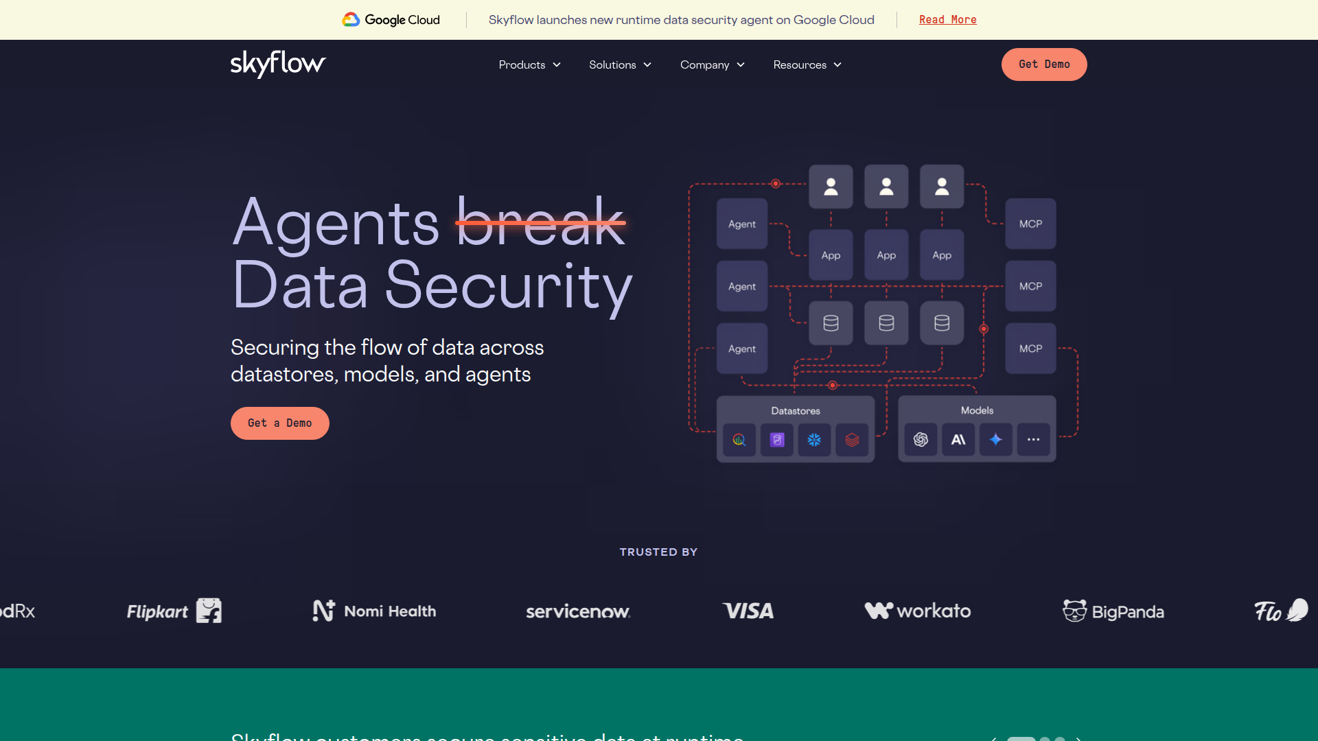 Skyflow homepage
