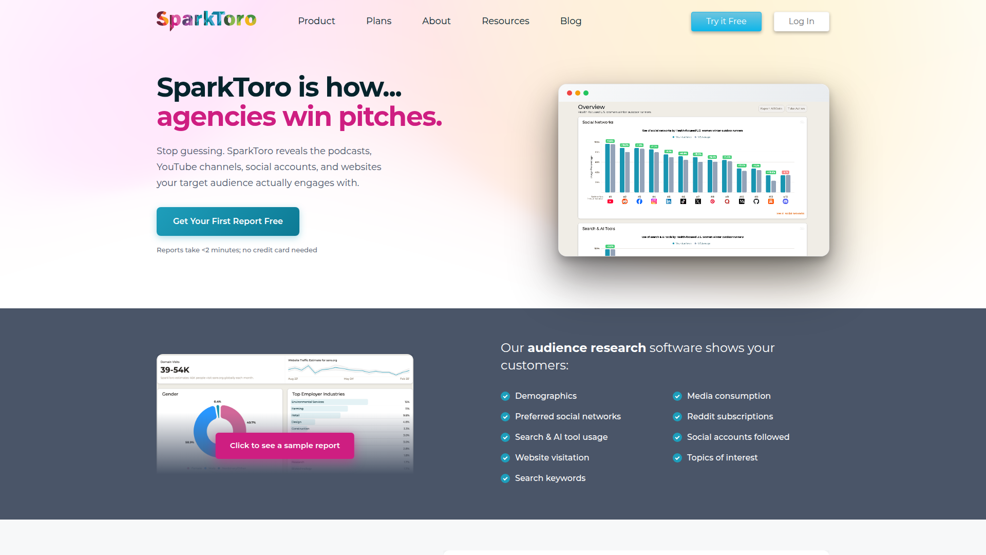 SparkToro homepage
