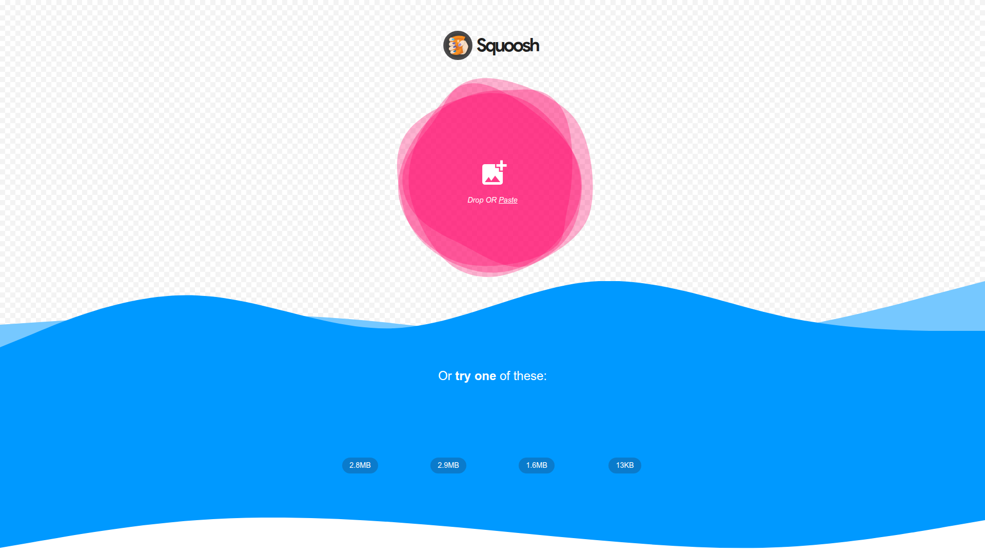 Squoosh homepage