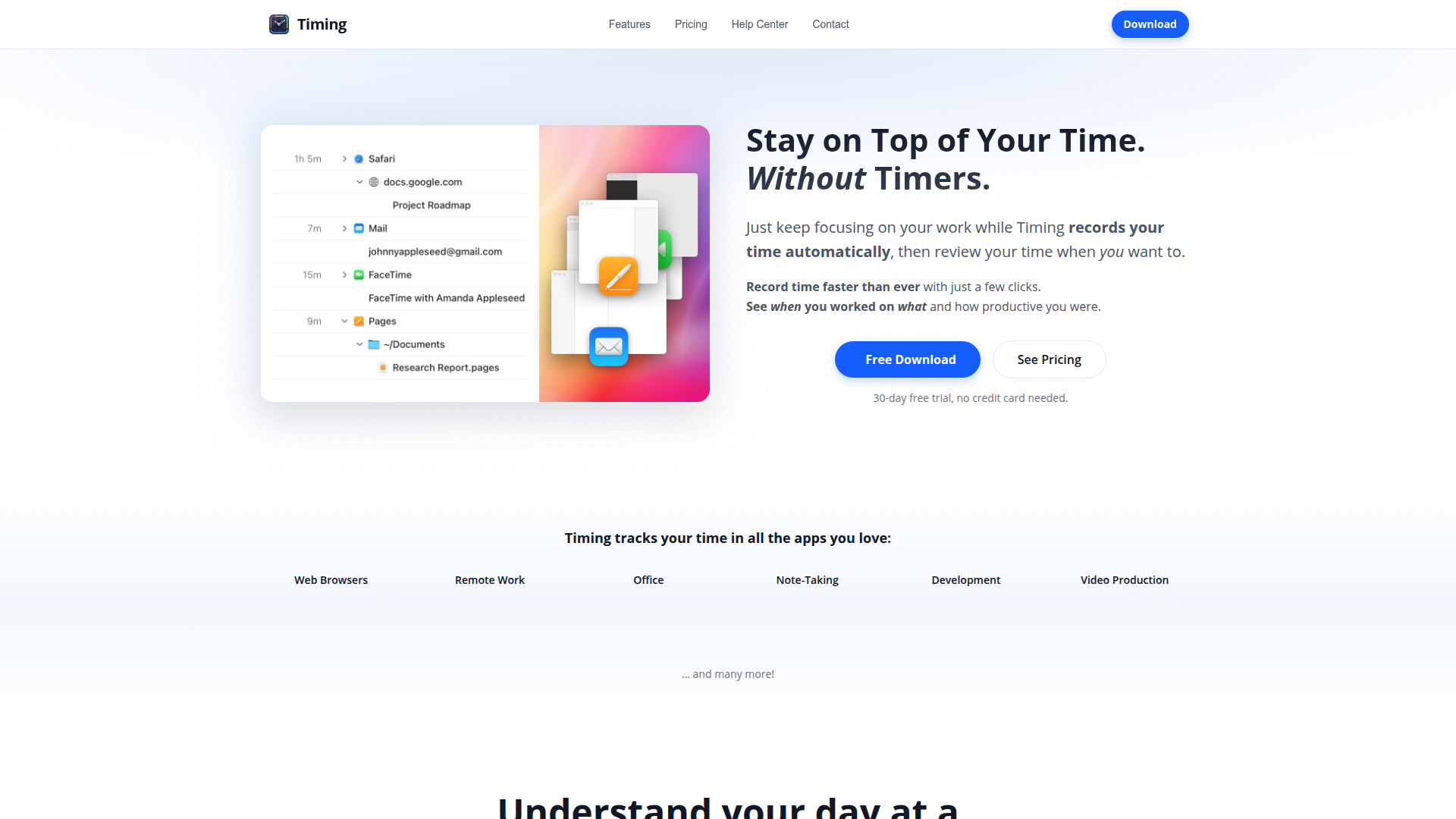 Timing homepage