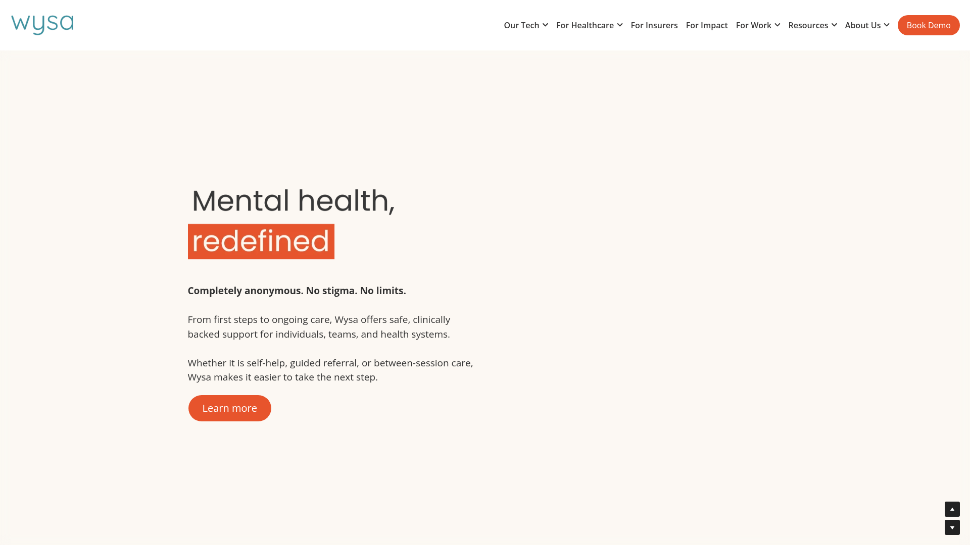 Wysa homepage