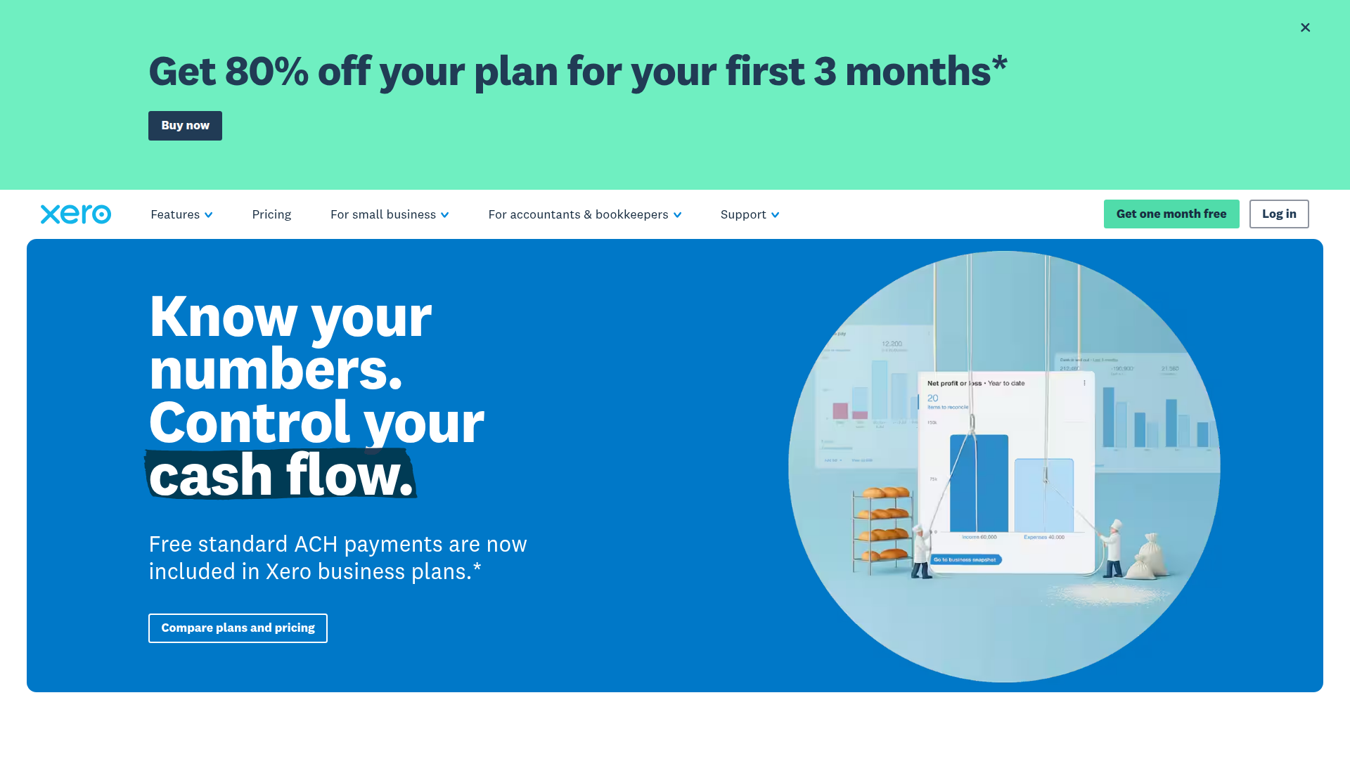 Xero homepage