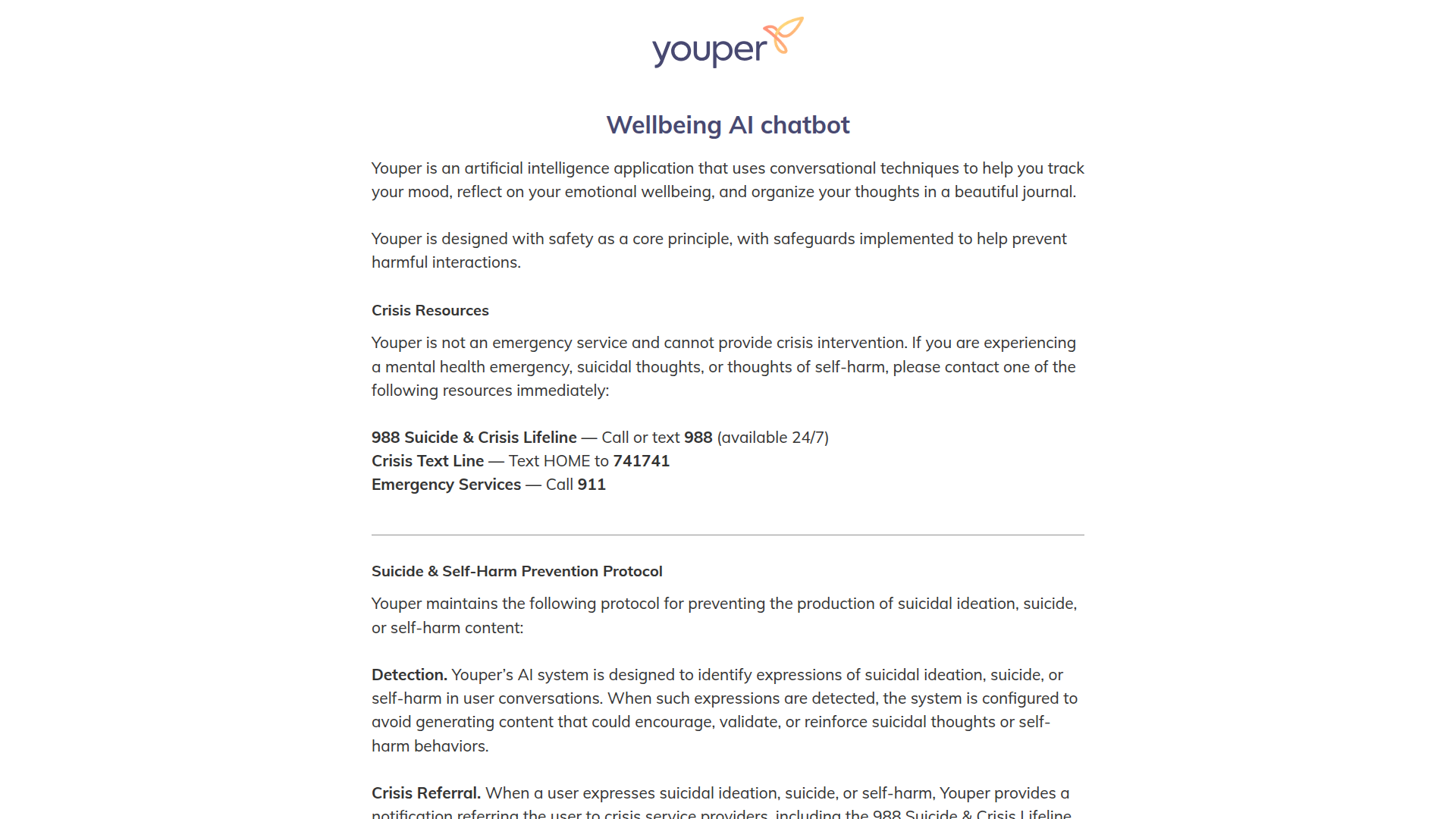 Youper homepage