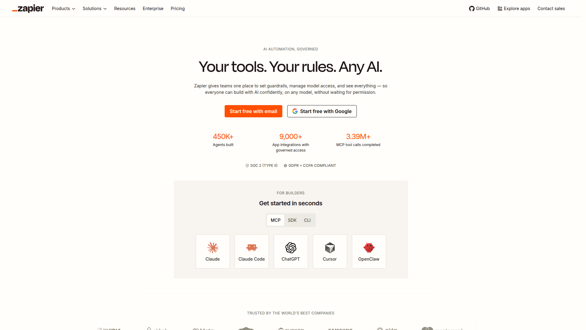 Zapier homepage